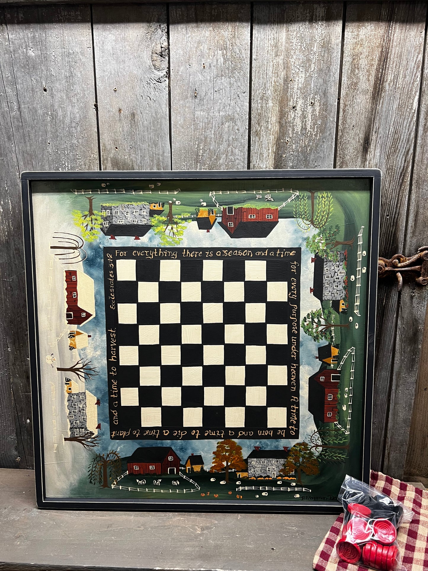 Game Board, 17.5", CHECKERS, FOUR SEASONS