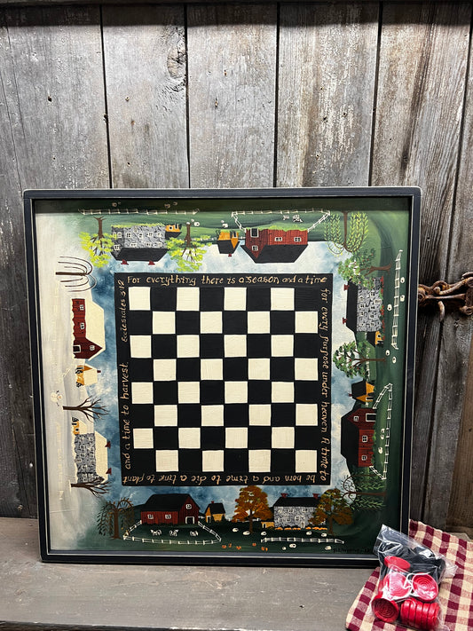 Game Board, 17.5", CHECKERS, FOUR SEASONS