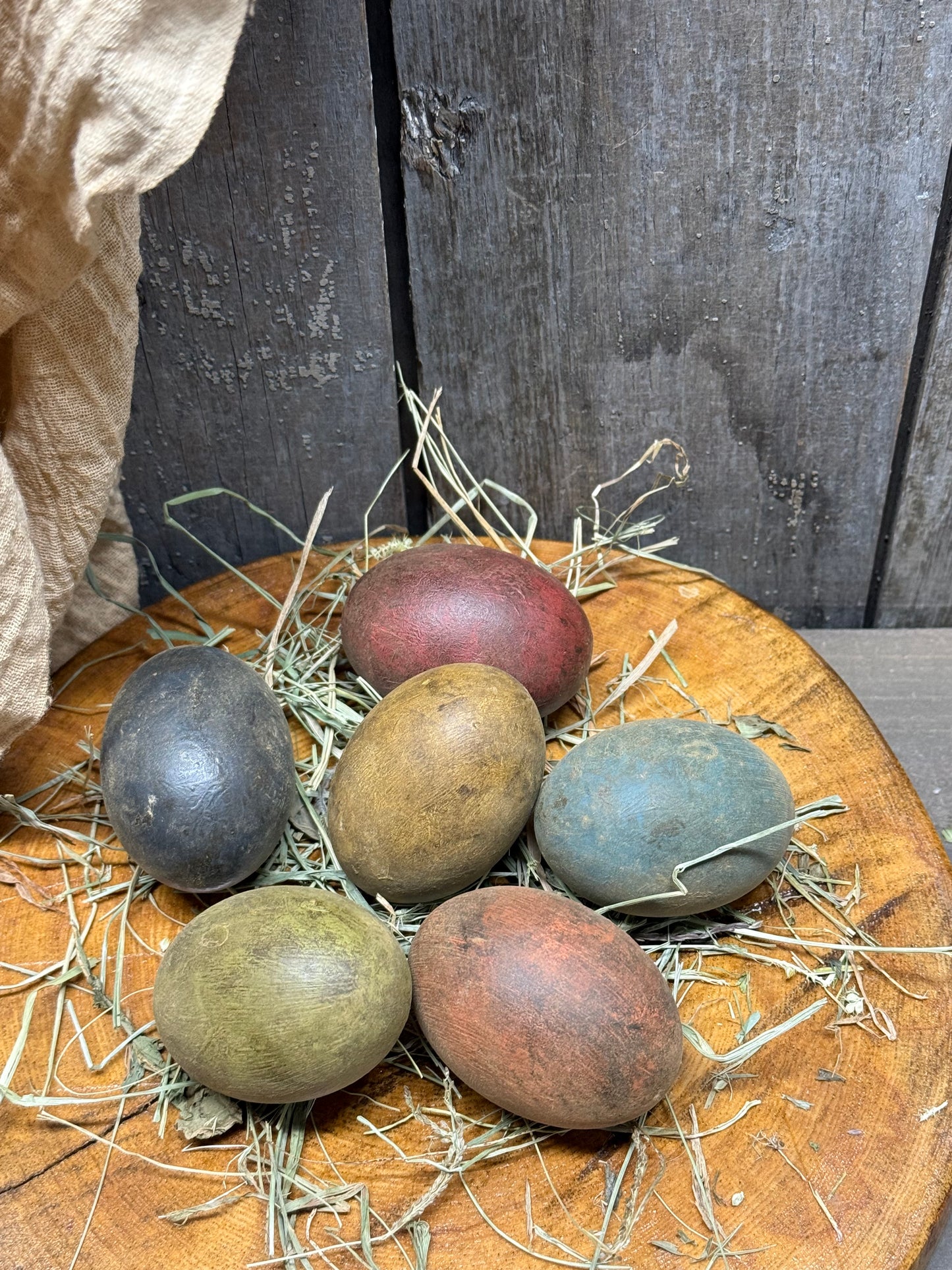 Wooden Eggs, Set/6, DULL & DRAB