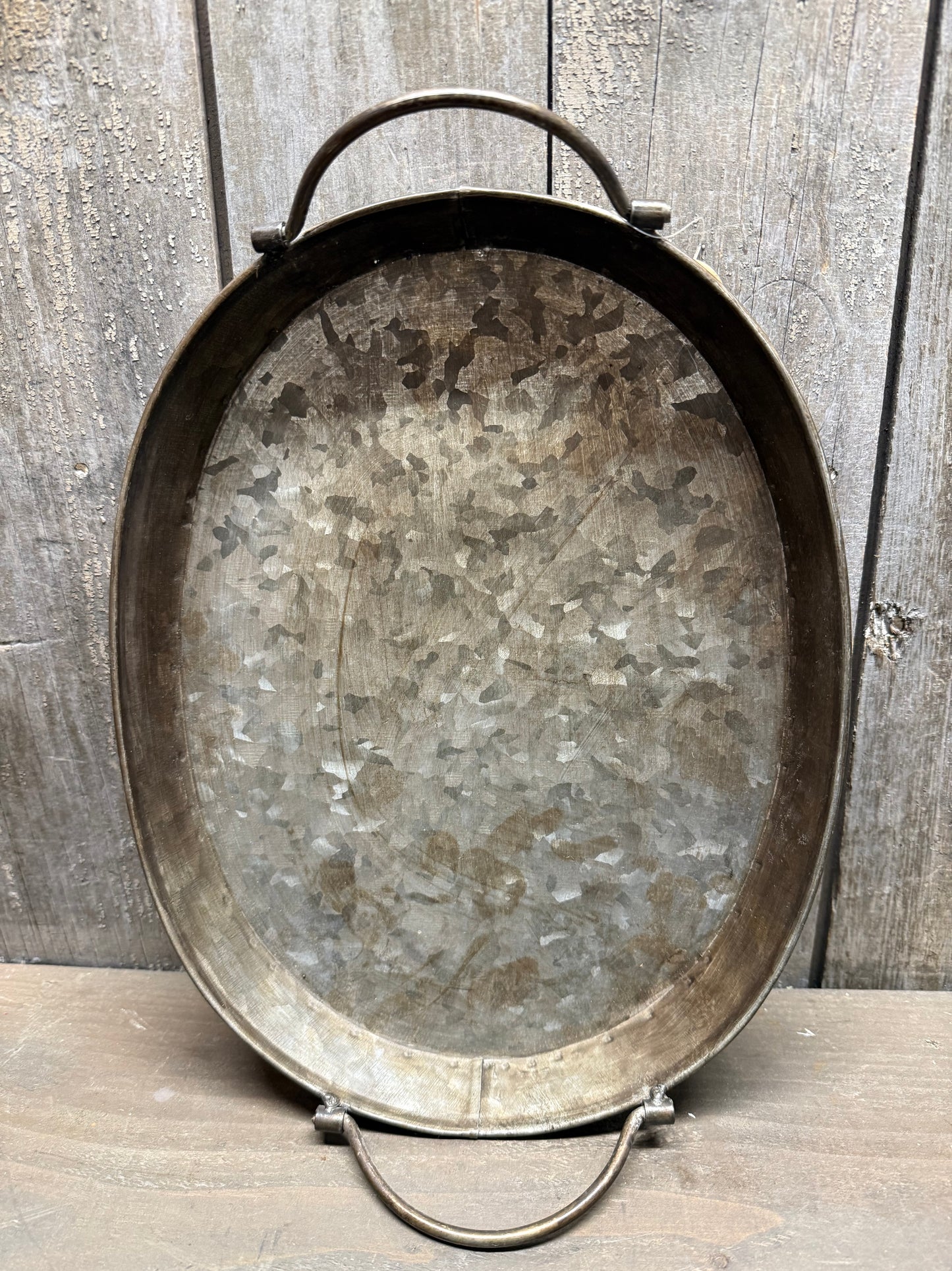 METAL TRAY, 12”, Distressed