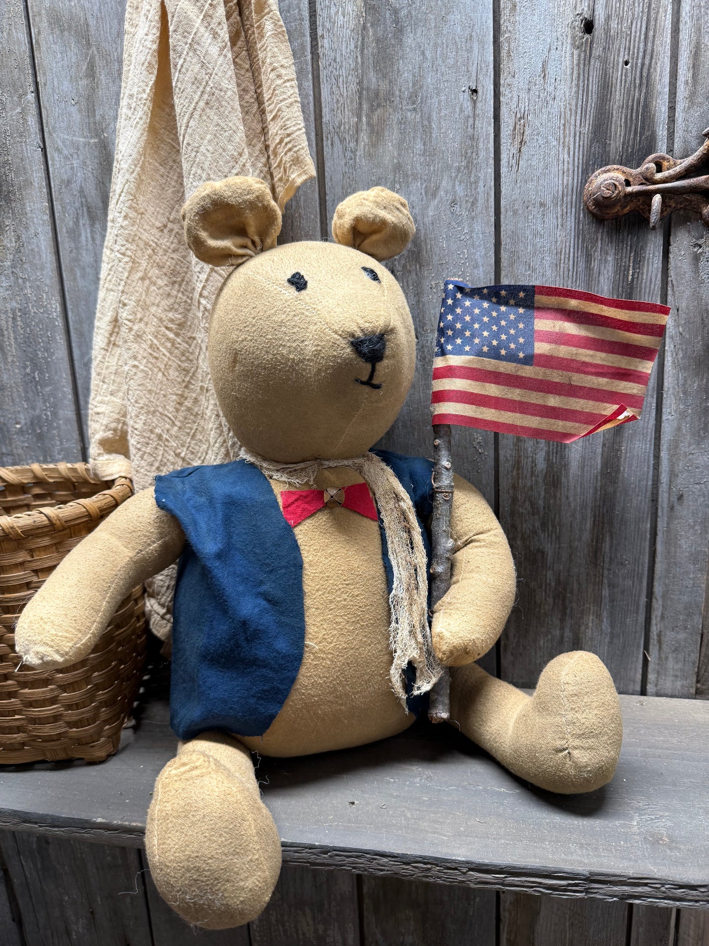 THEODORE, 15”, Bear w/ Flag