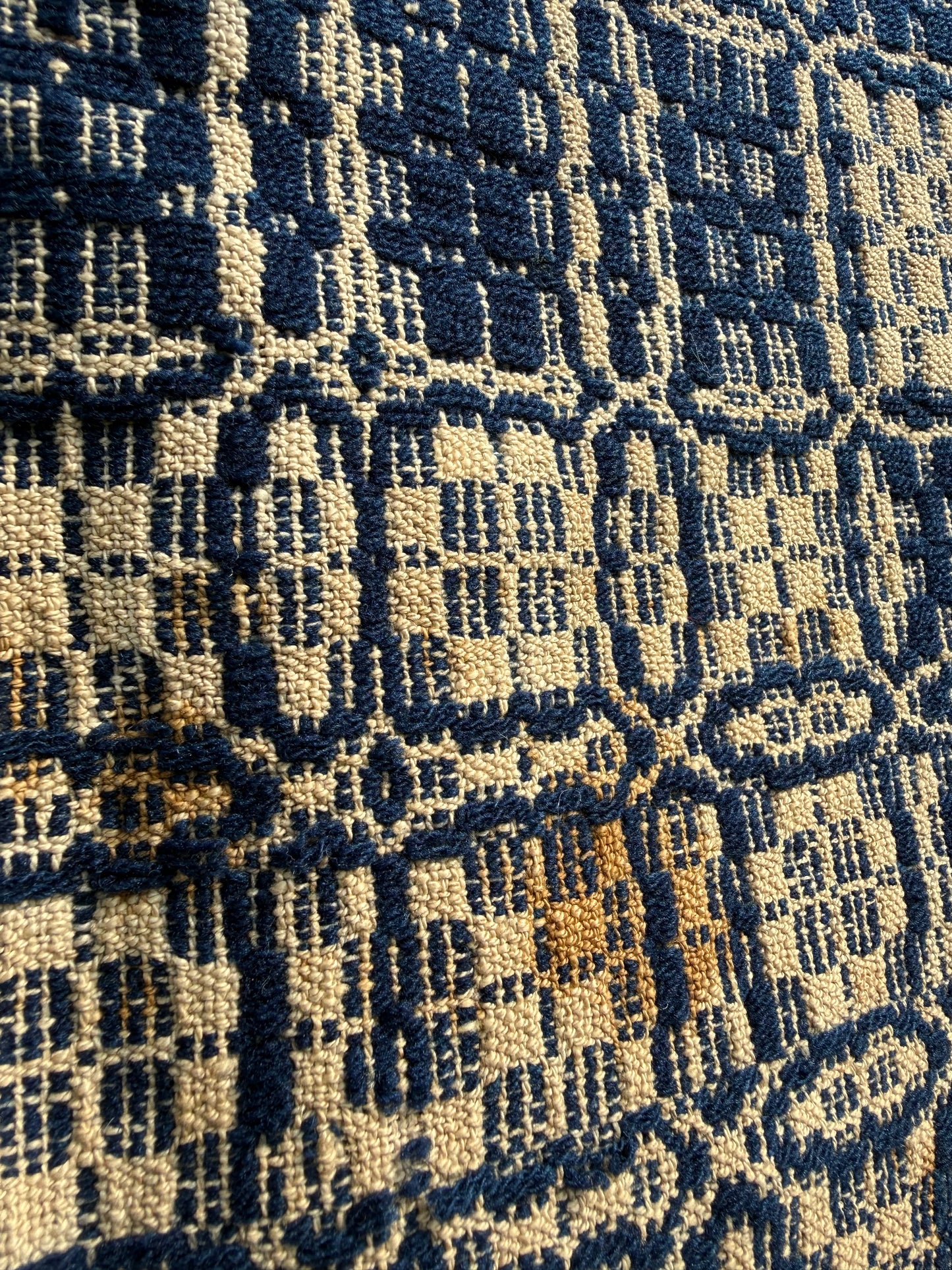 COVERLET, 68"x 92", Navy/Tan