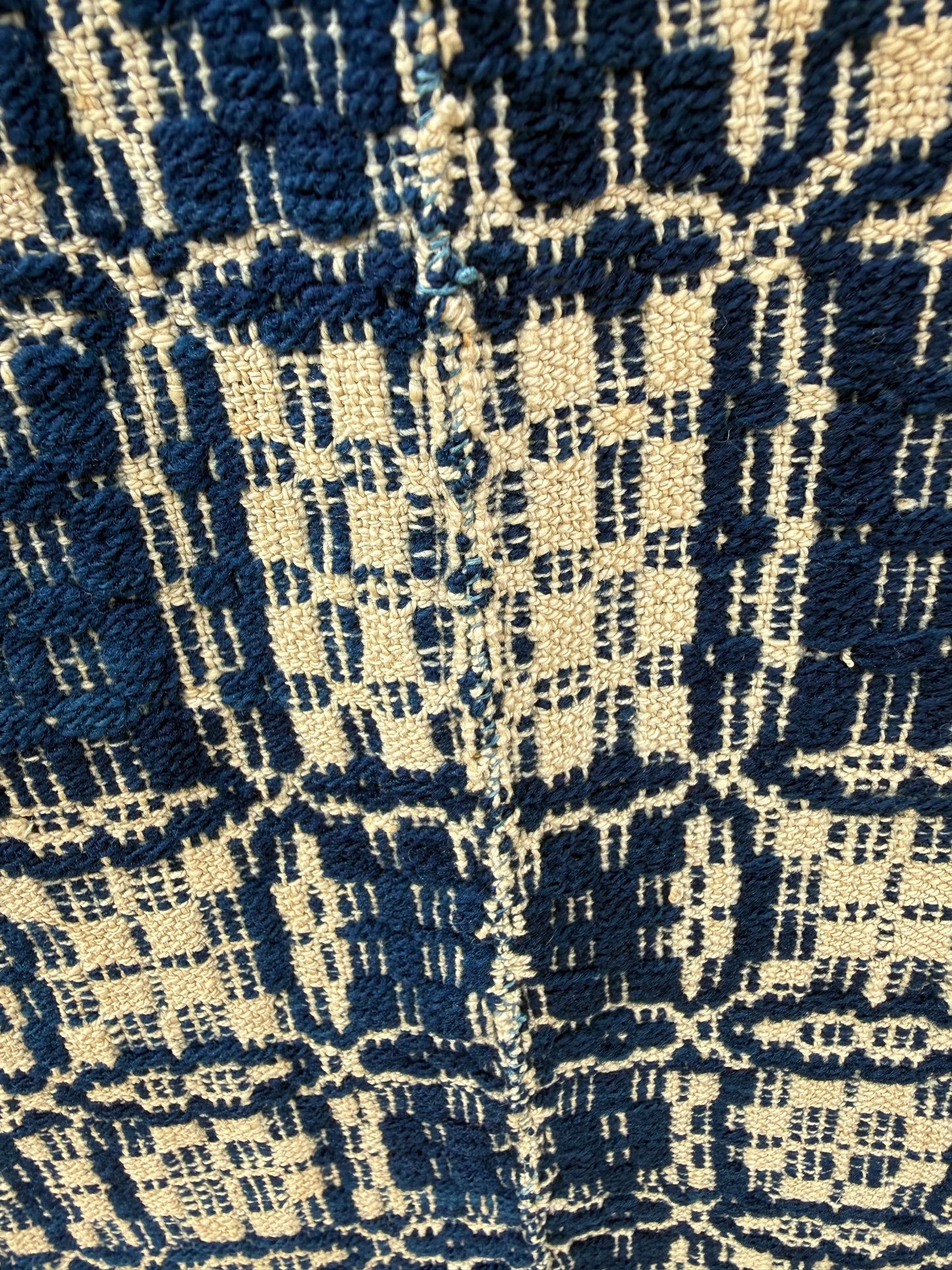 COVERLET, 68"x 92", Navy/Tan