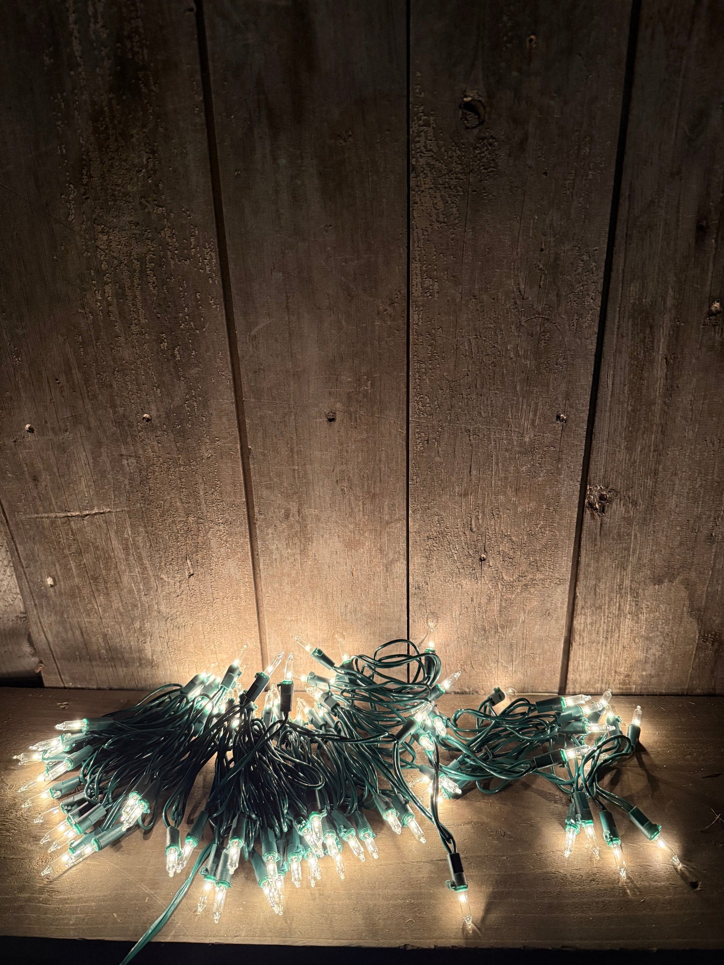 Mini Country Lights, Green Cord, 100 Count, WARM WHITE