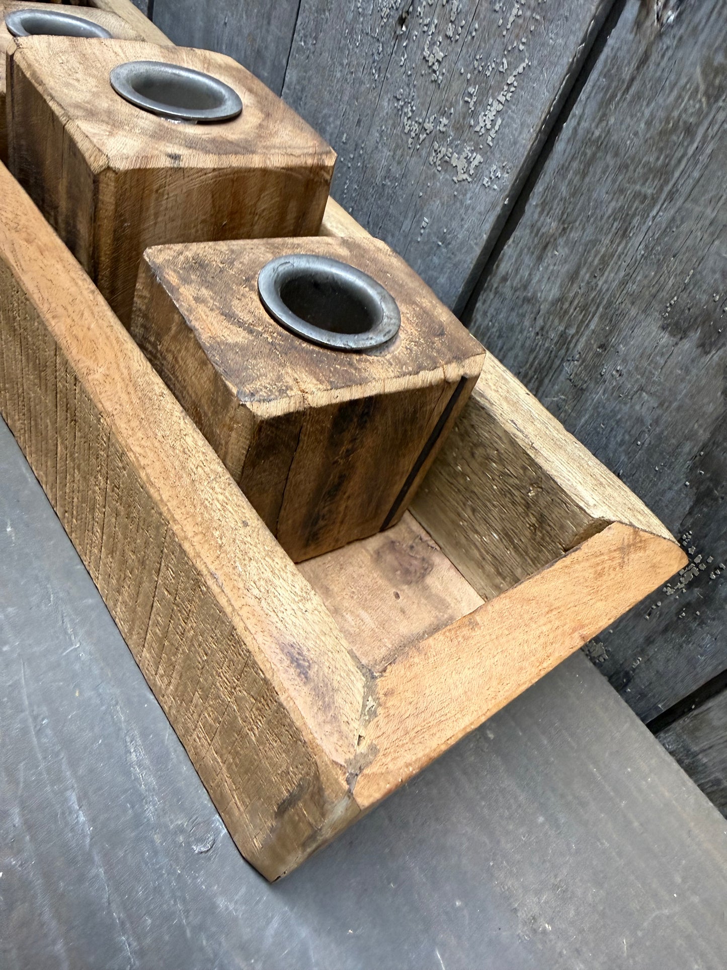 Candle Holder, 15"x 4.25", WOODEN TRAY