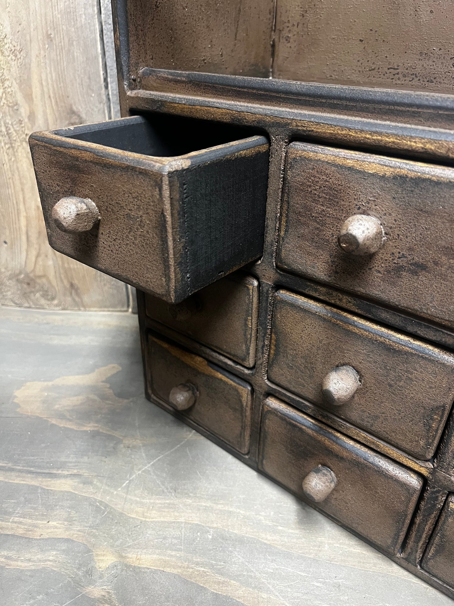 BOWL RACK W/ DRAWERS, 44"