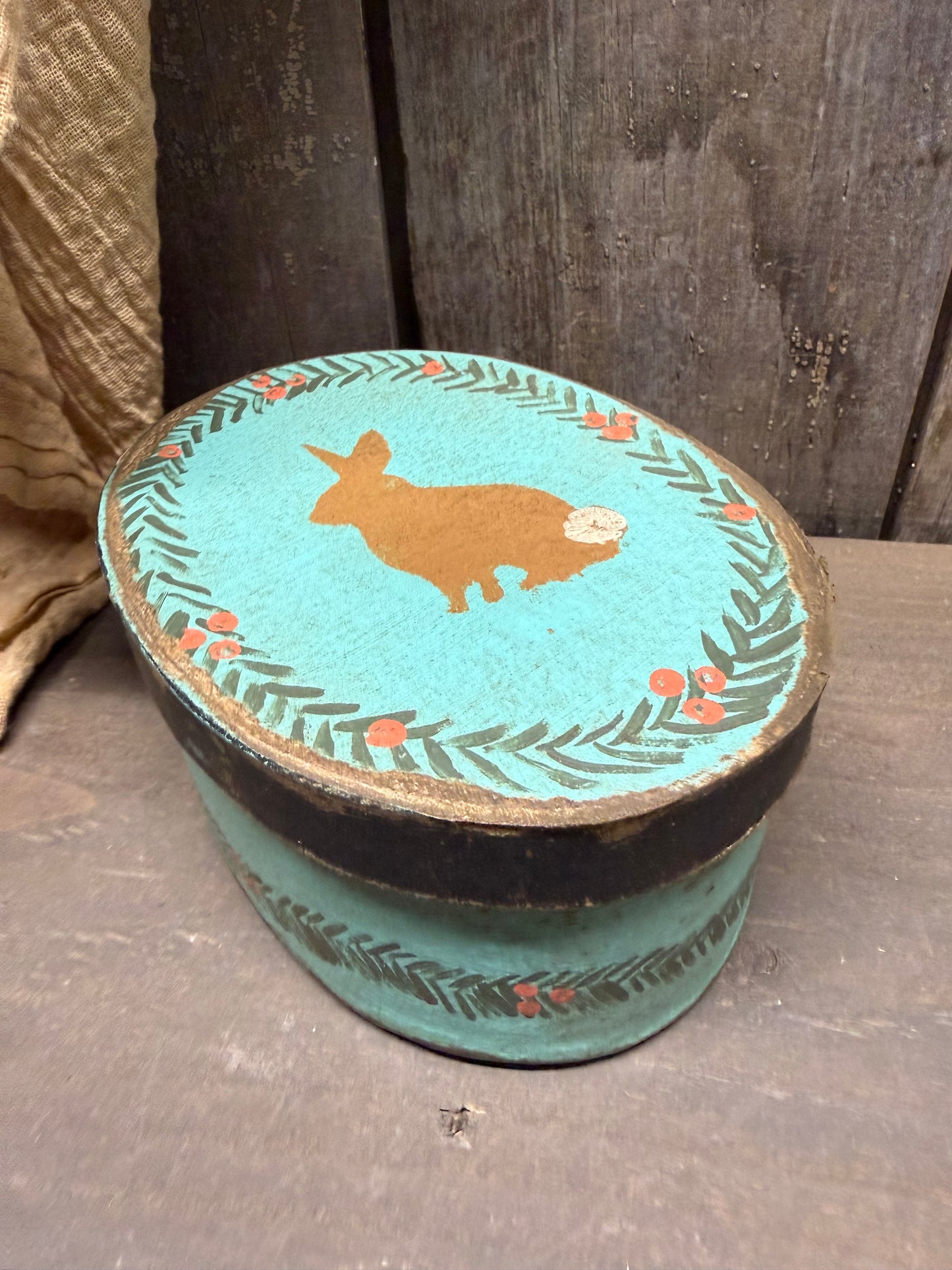 Paper Mache Box, 2 Sizes, WOODLAND RABBIT