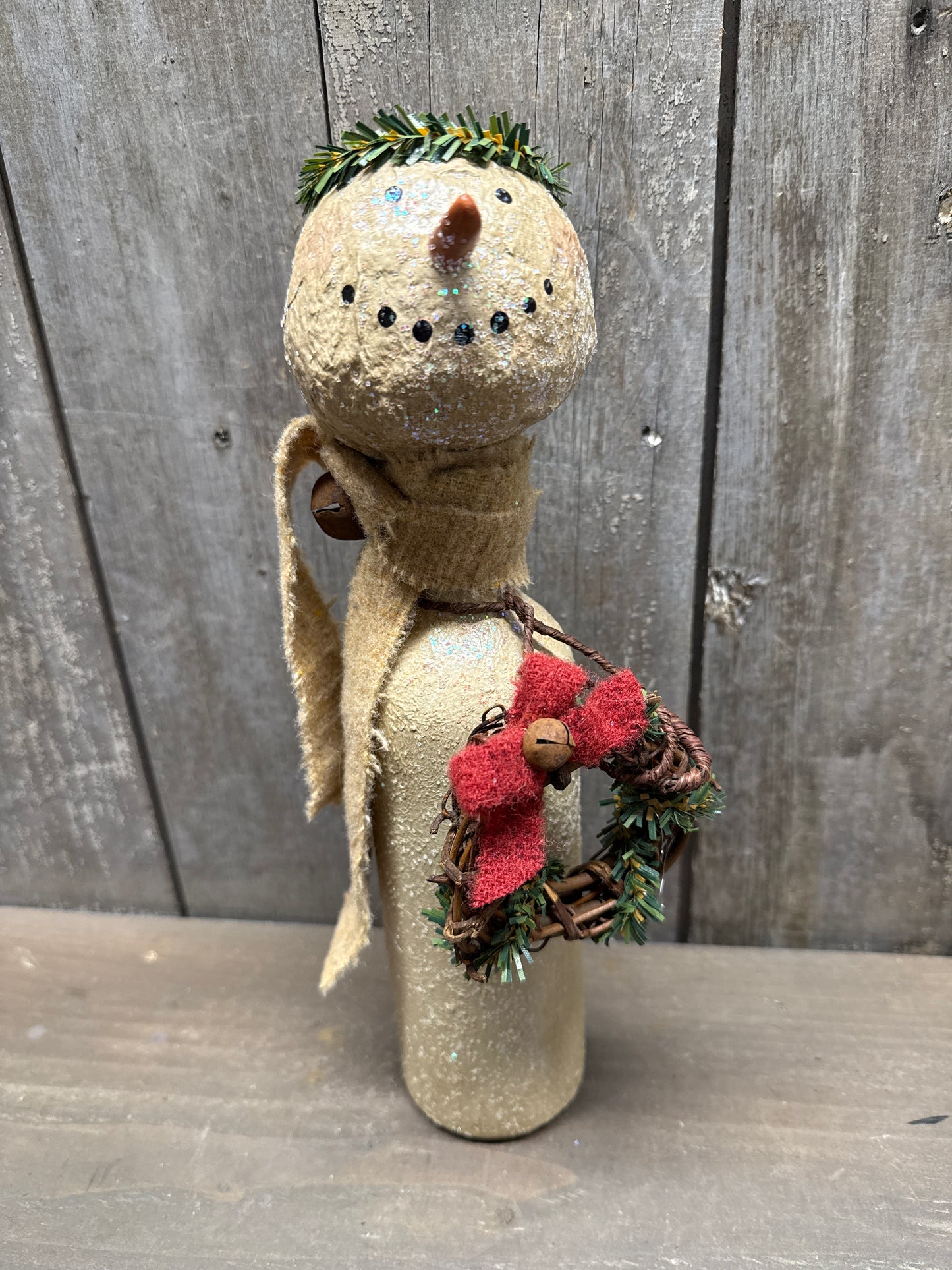 BOTTLE SNOWMAN, Hand Crafted, Assorted