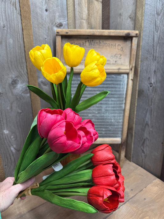 Bunch, 21", 5 Stems Tulips, ASSORTED COLORS