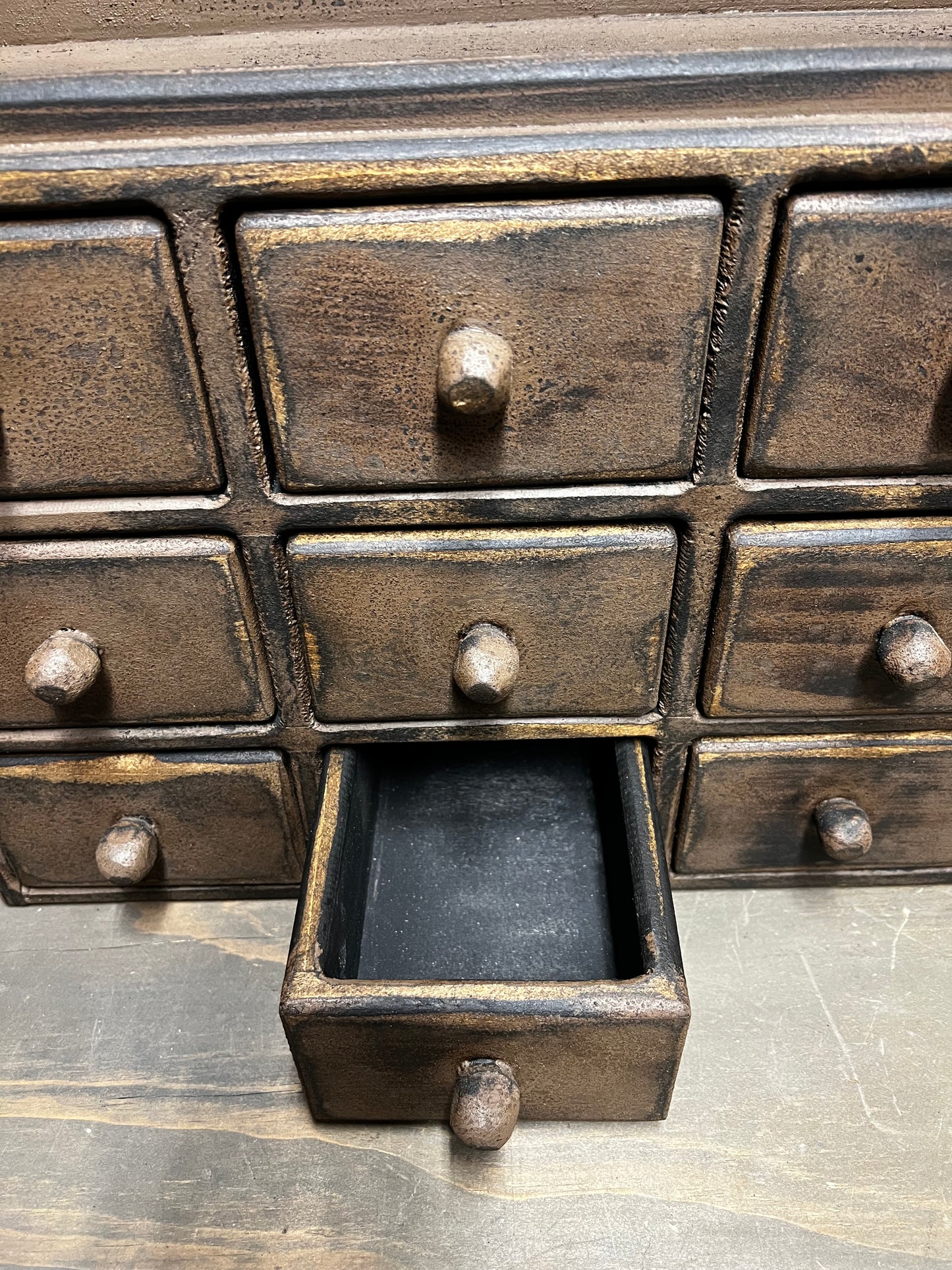 BOWL RACK W/ DRAWERS, 44"