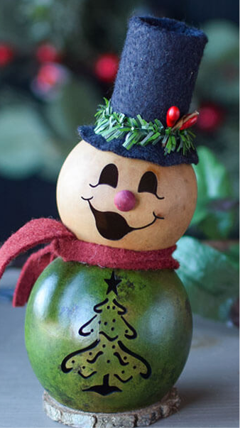 Snowman Gourd , Tiny, PINEWOOD