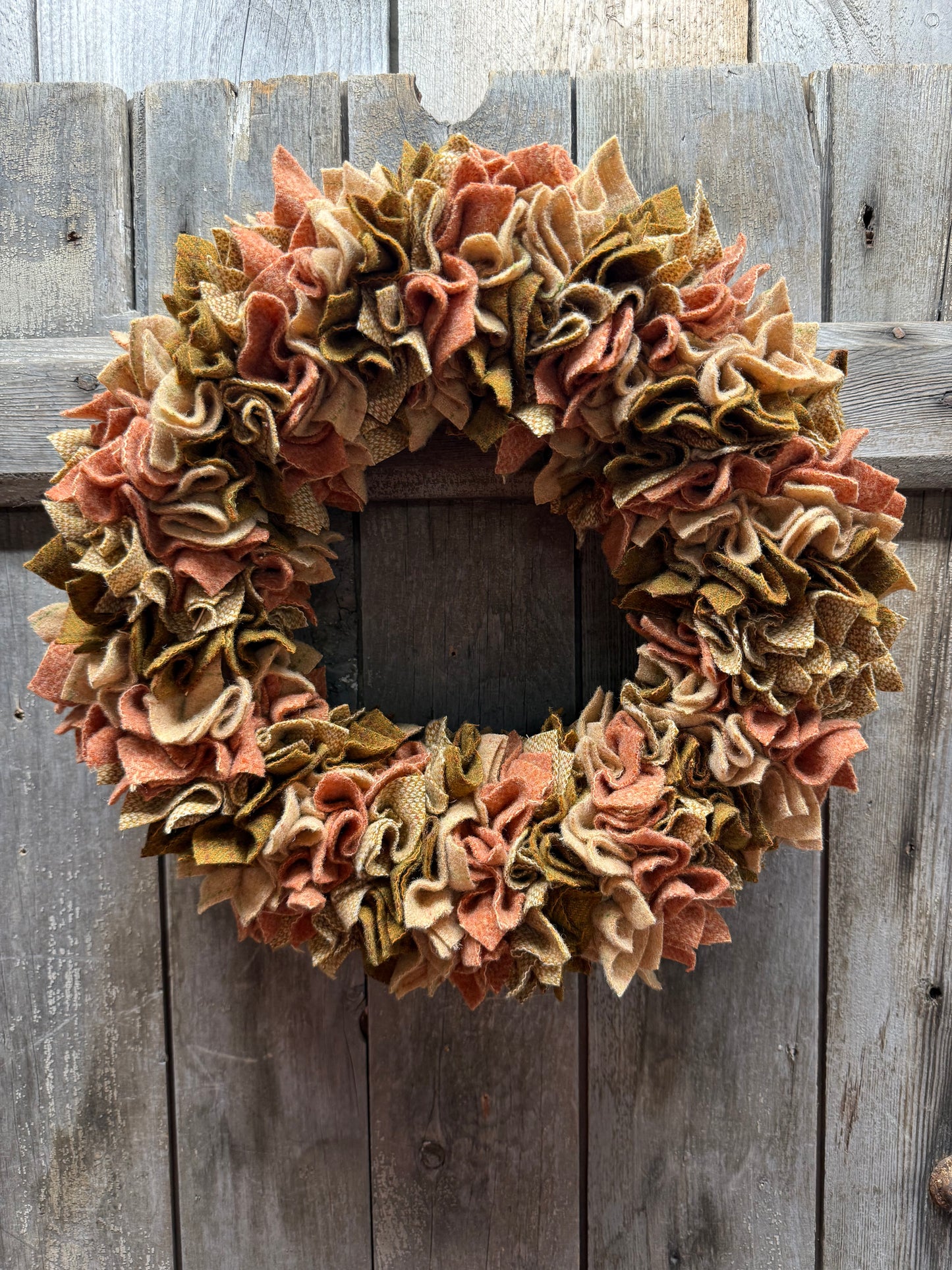 Wooly Wreath, 15”,  FALL SPLENDOR ASSORTED