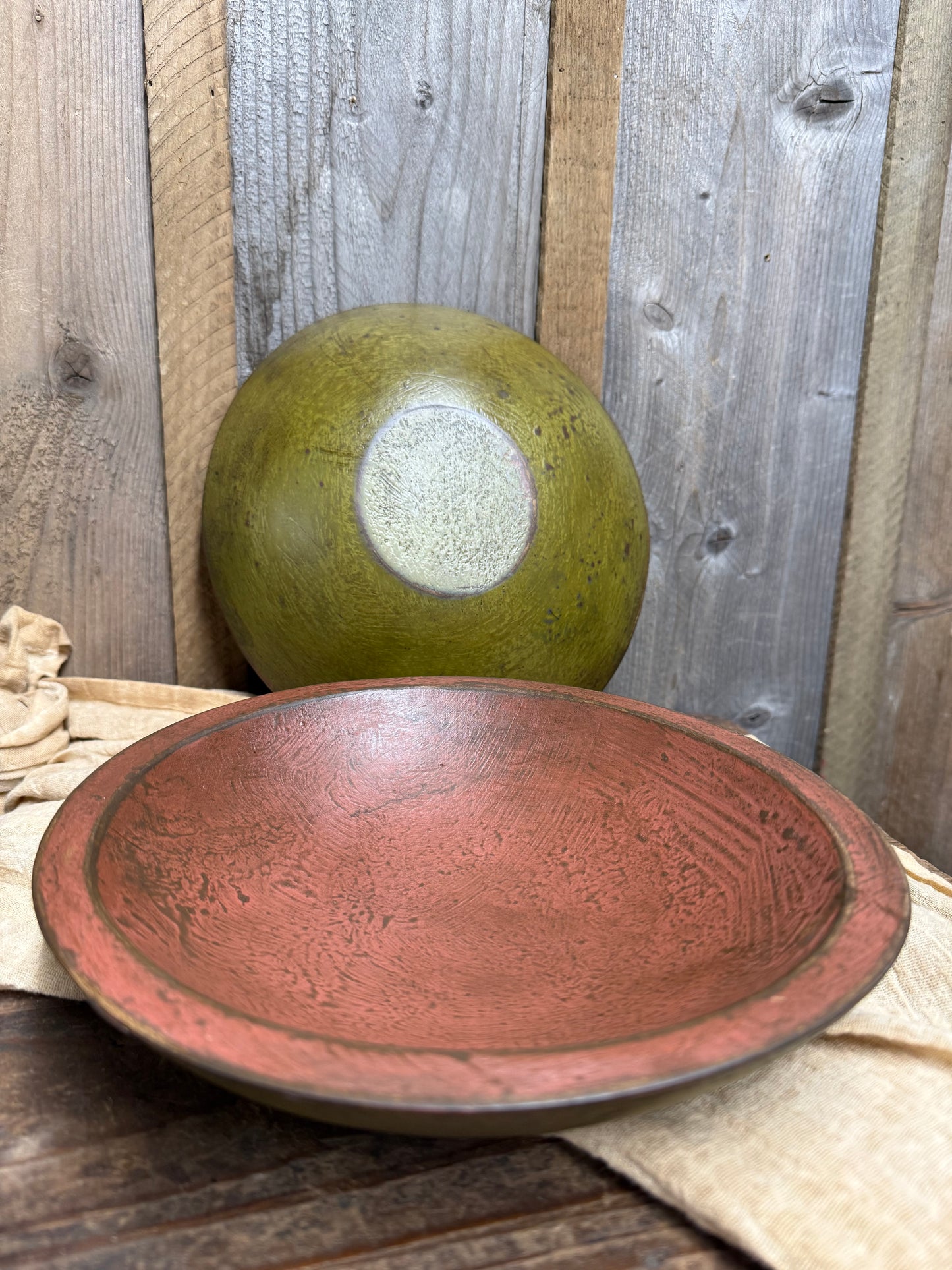 Wooden Bowl, 9" OOA, TEXTURED PAINT
