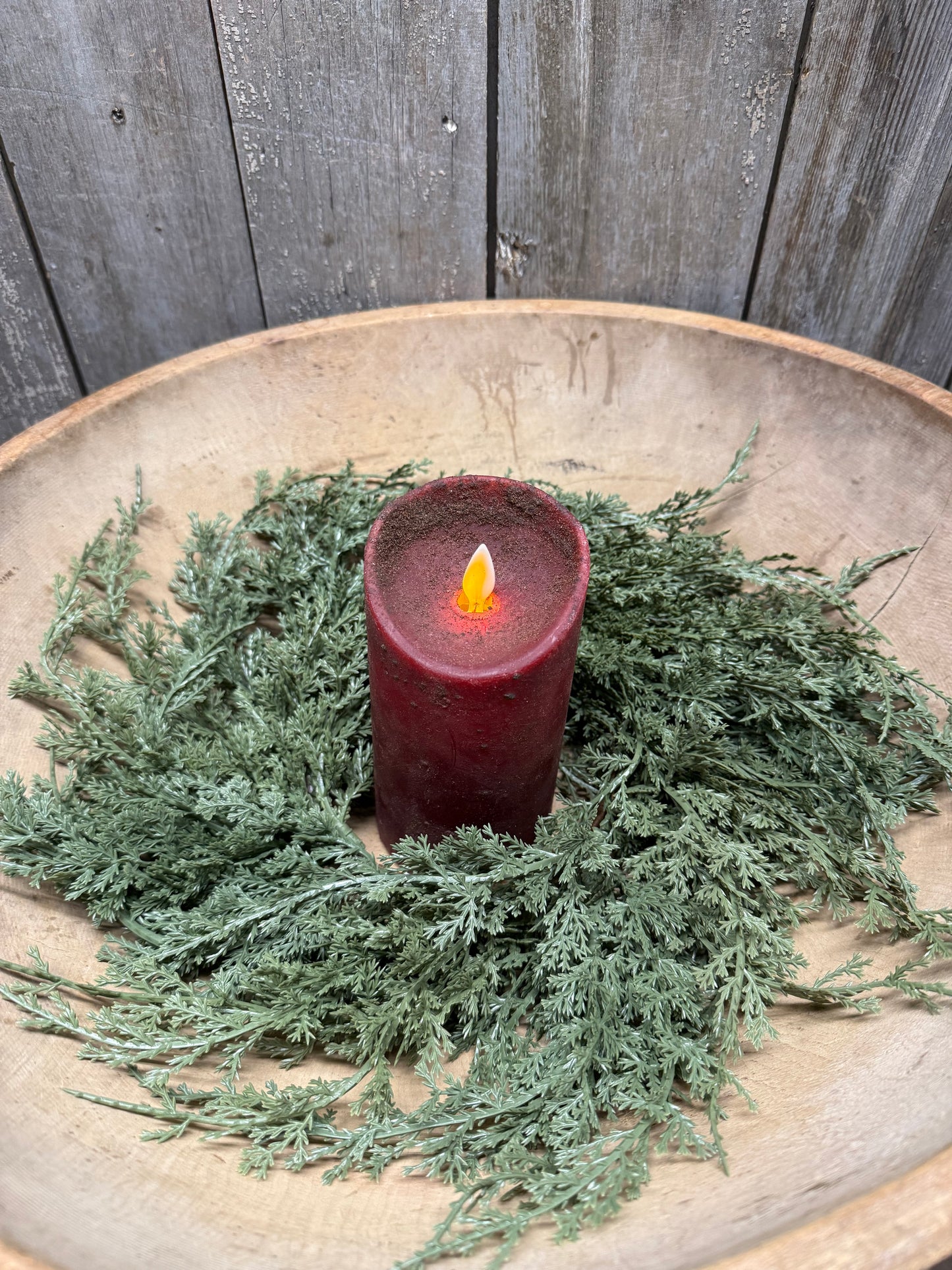 Candle Ring, 4.5" Inner Ring, DARK GREEN JUNIPER