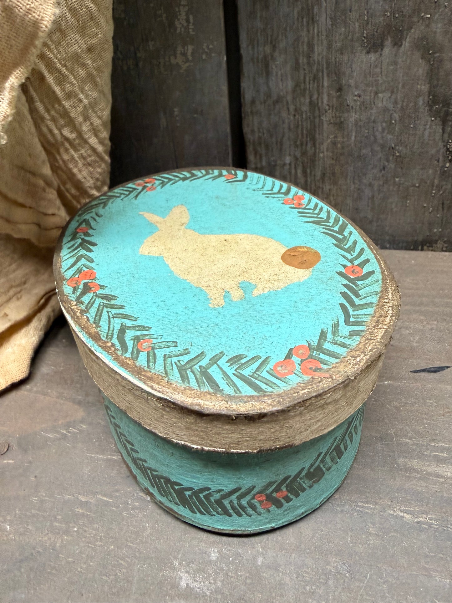 Paper Mache Box, 2 Sizes, WOODLAND RABBIT