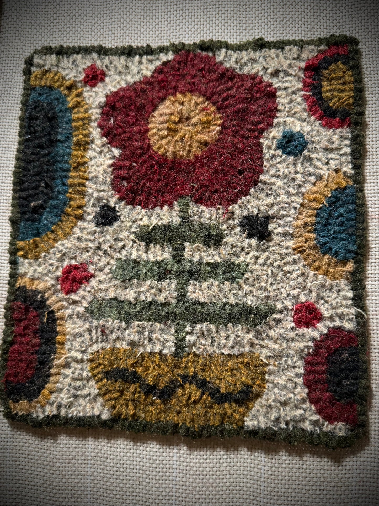 "PENNY, POSEY, POCKET", 24', Hooked Rug & Basket