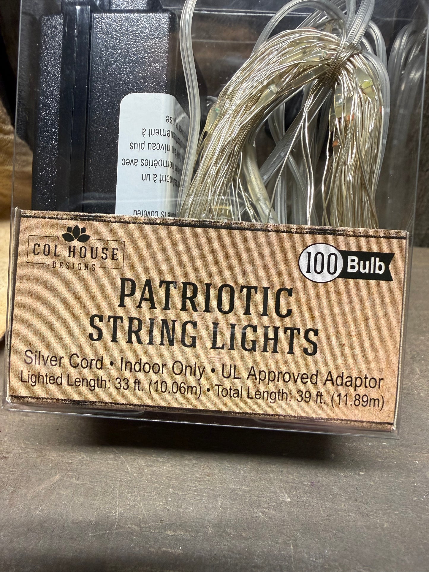 Wire Lights, 100 Bulb, TIMER, PATRIOTIC