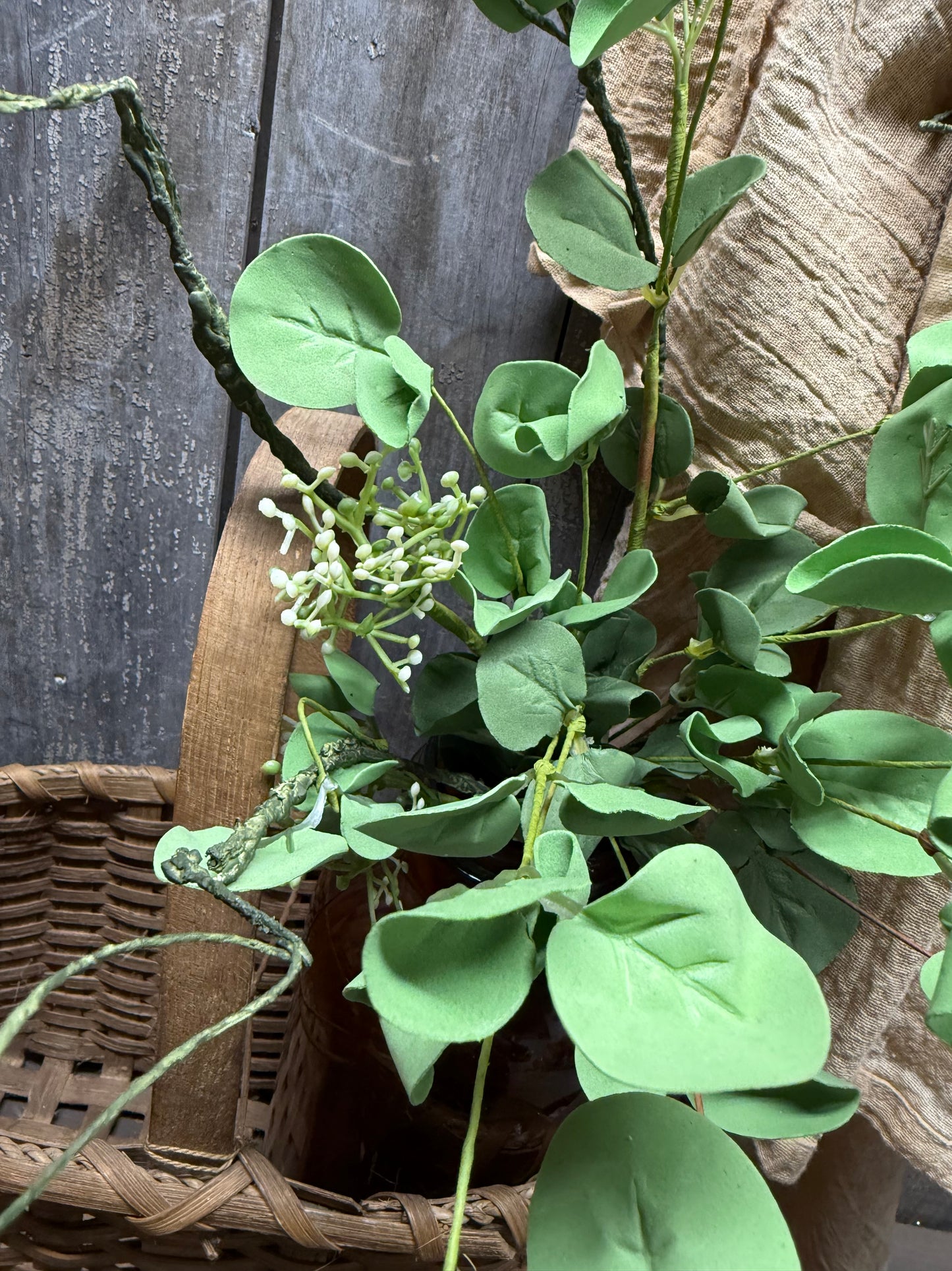 EUCALYPTUS & TWIGS, Candle RIng or Bush