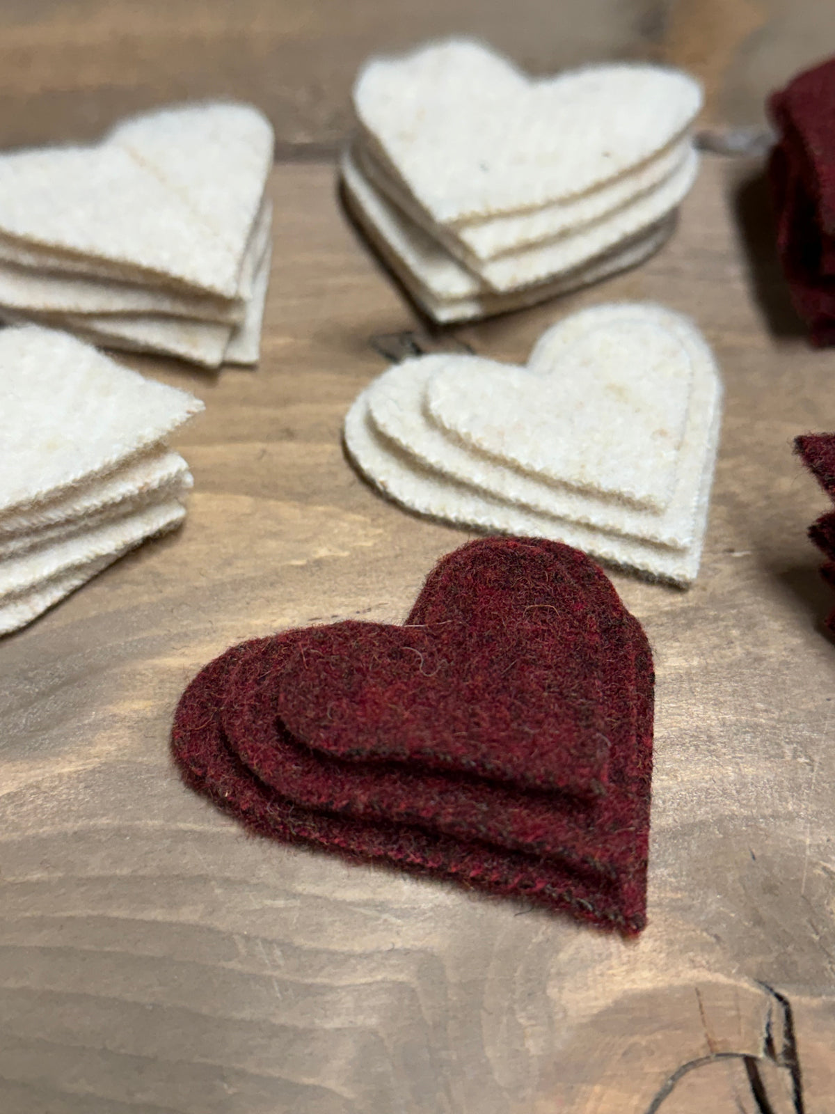 WOOL HEARTS, Assorted Colors