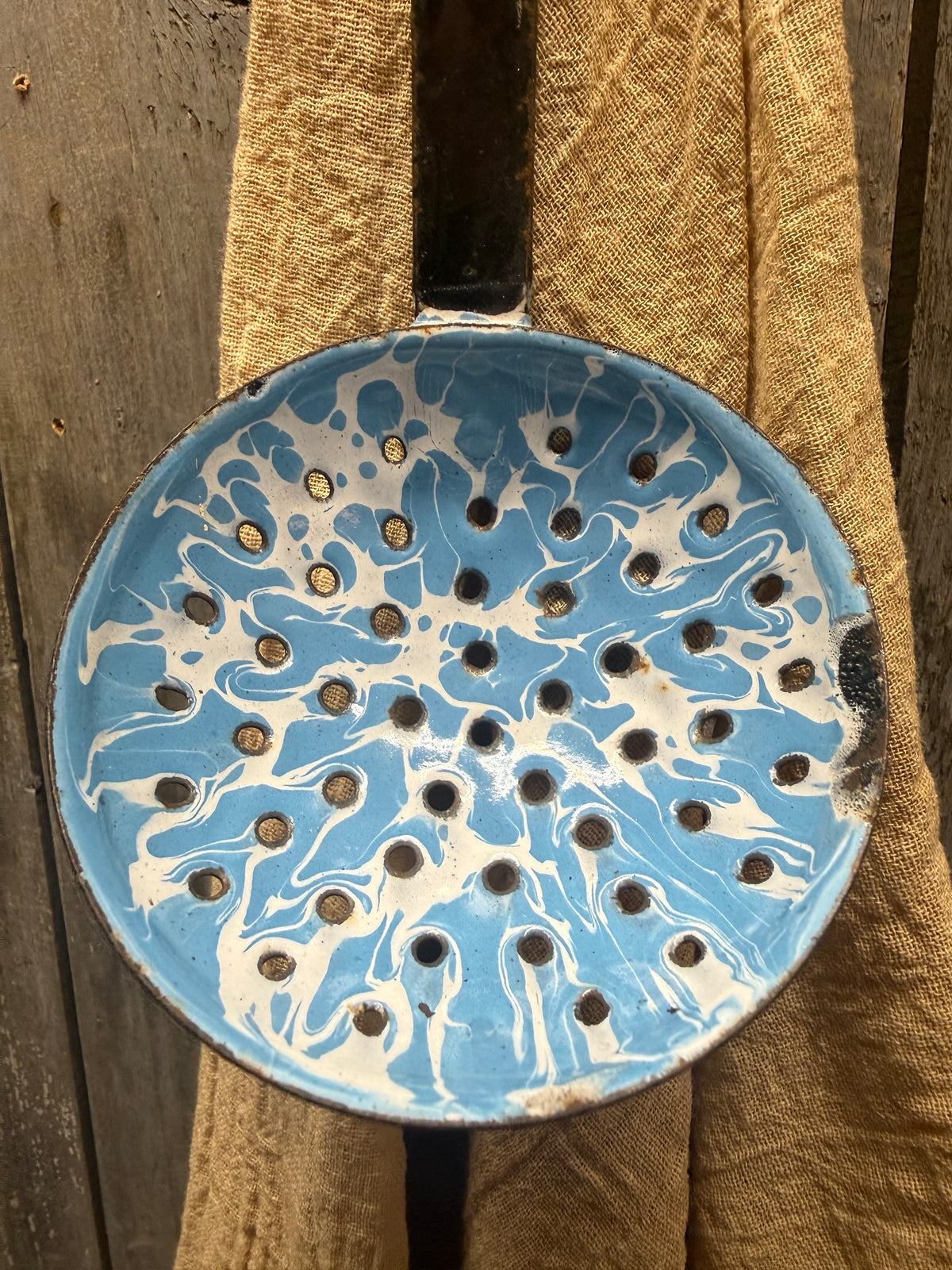 LADLE, 12", Blue/White Swirl