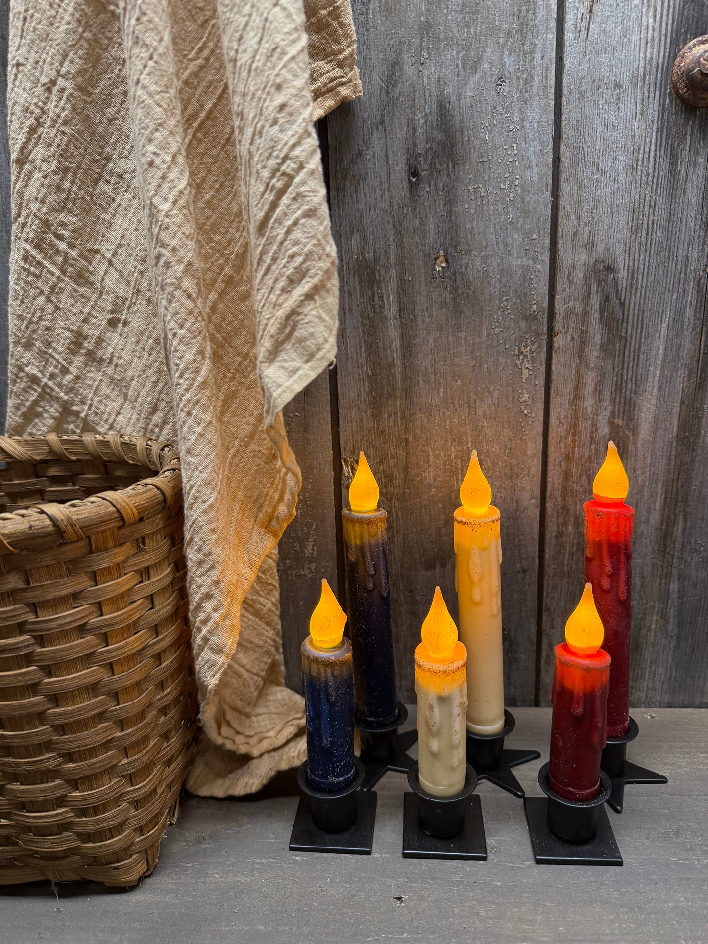 Taper Candle, Wax Dipped, TIMER, PATRIOTIC