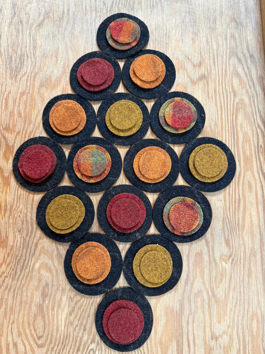 Kit, Wool Penny Mat, AUTUMN GLORY