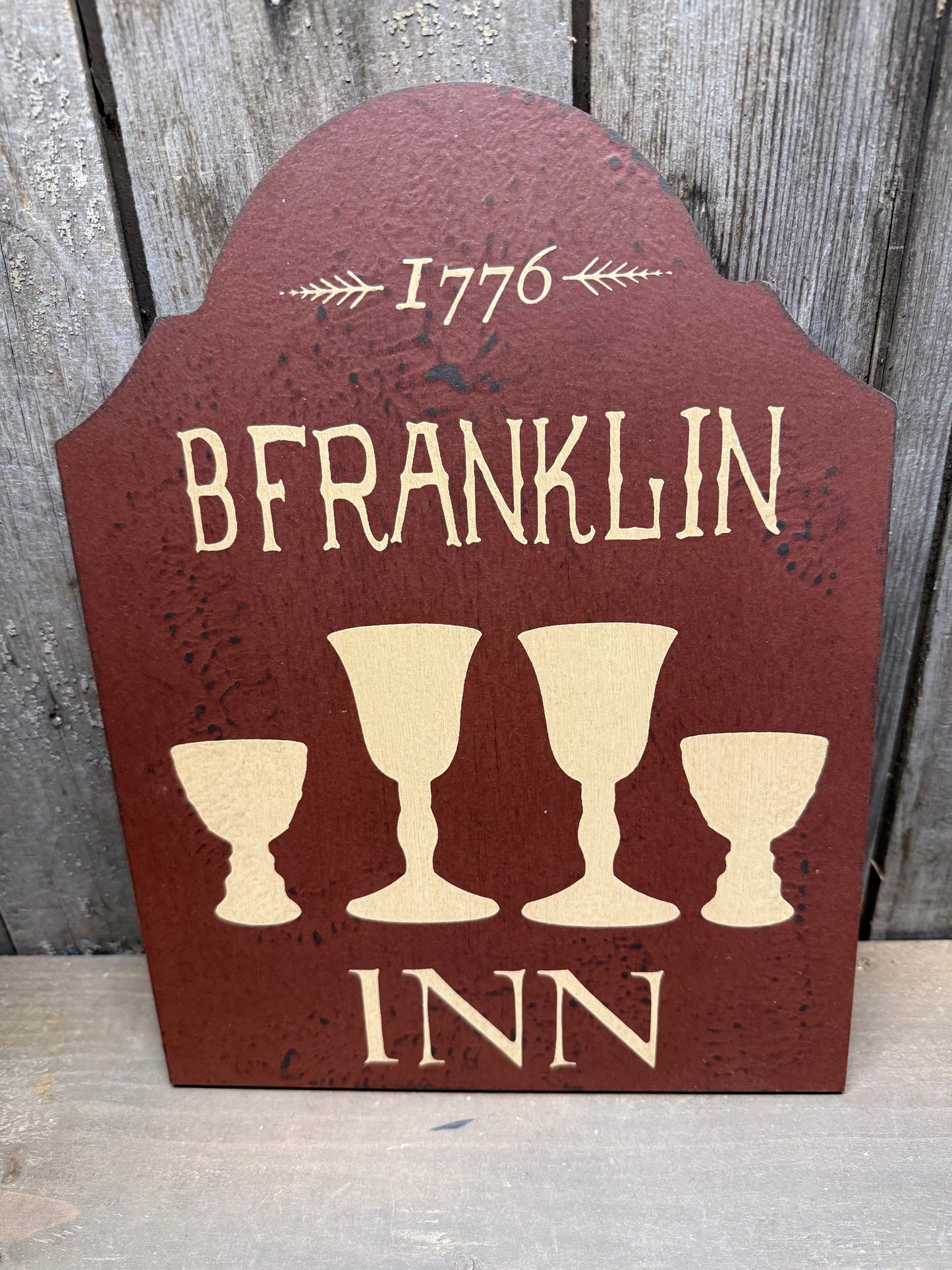 Shelf Sitter, 12"x 9", B FRANKLIN INN 1776