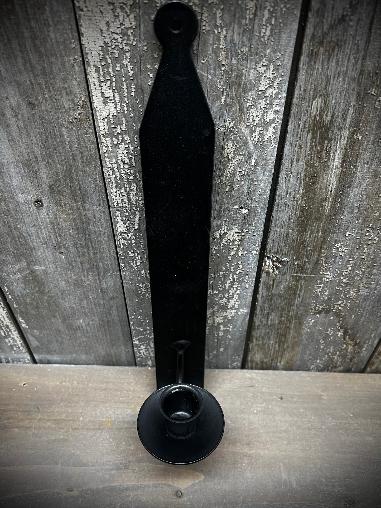 Candle Holder, 13.5", BLACK METAL
