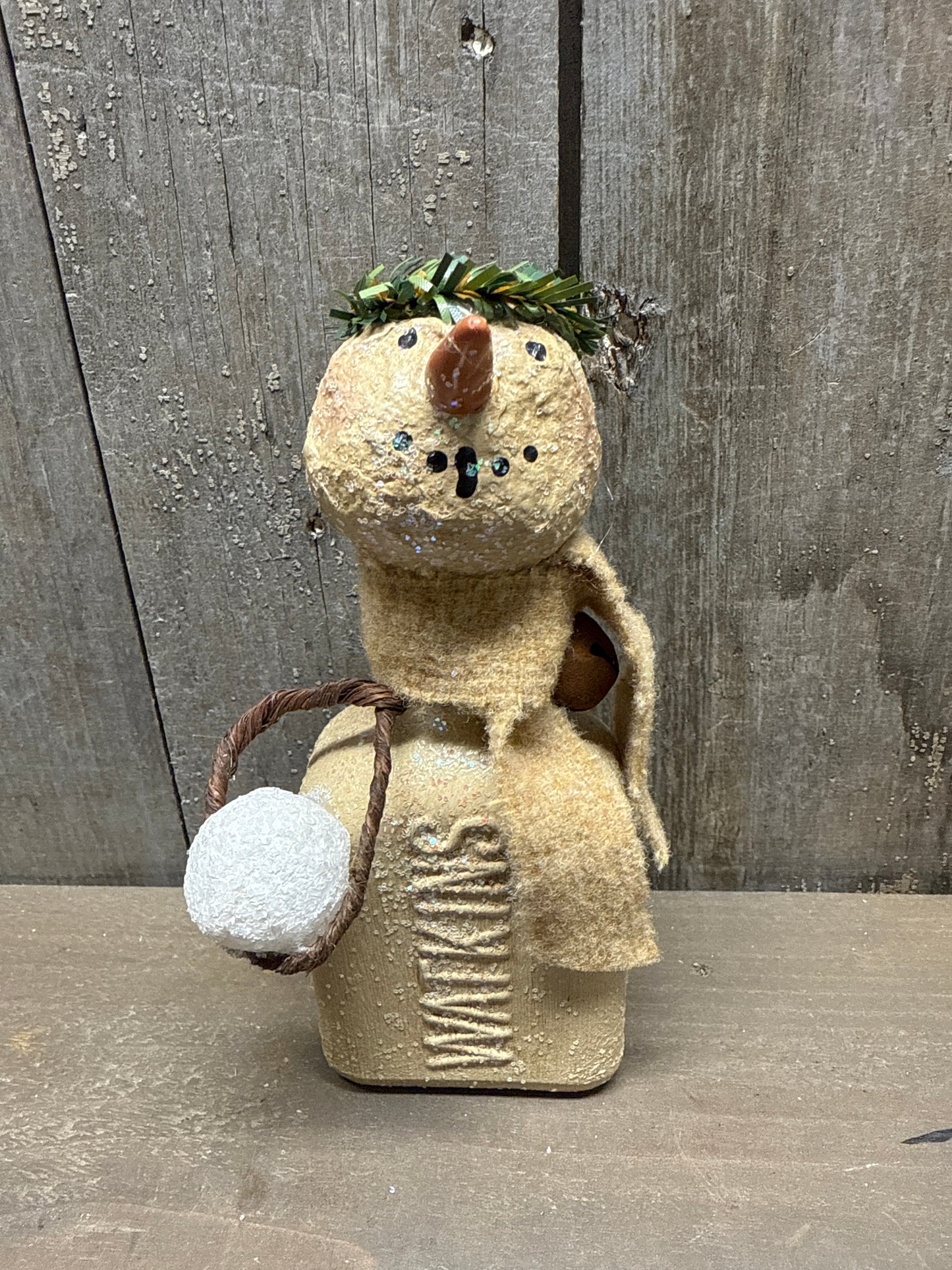 BOTTLE SNOWMAN, Hand Crafted, Assorted