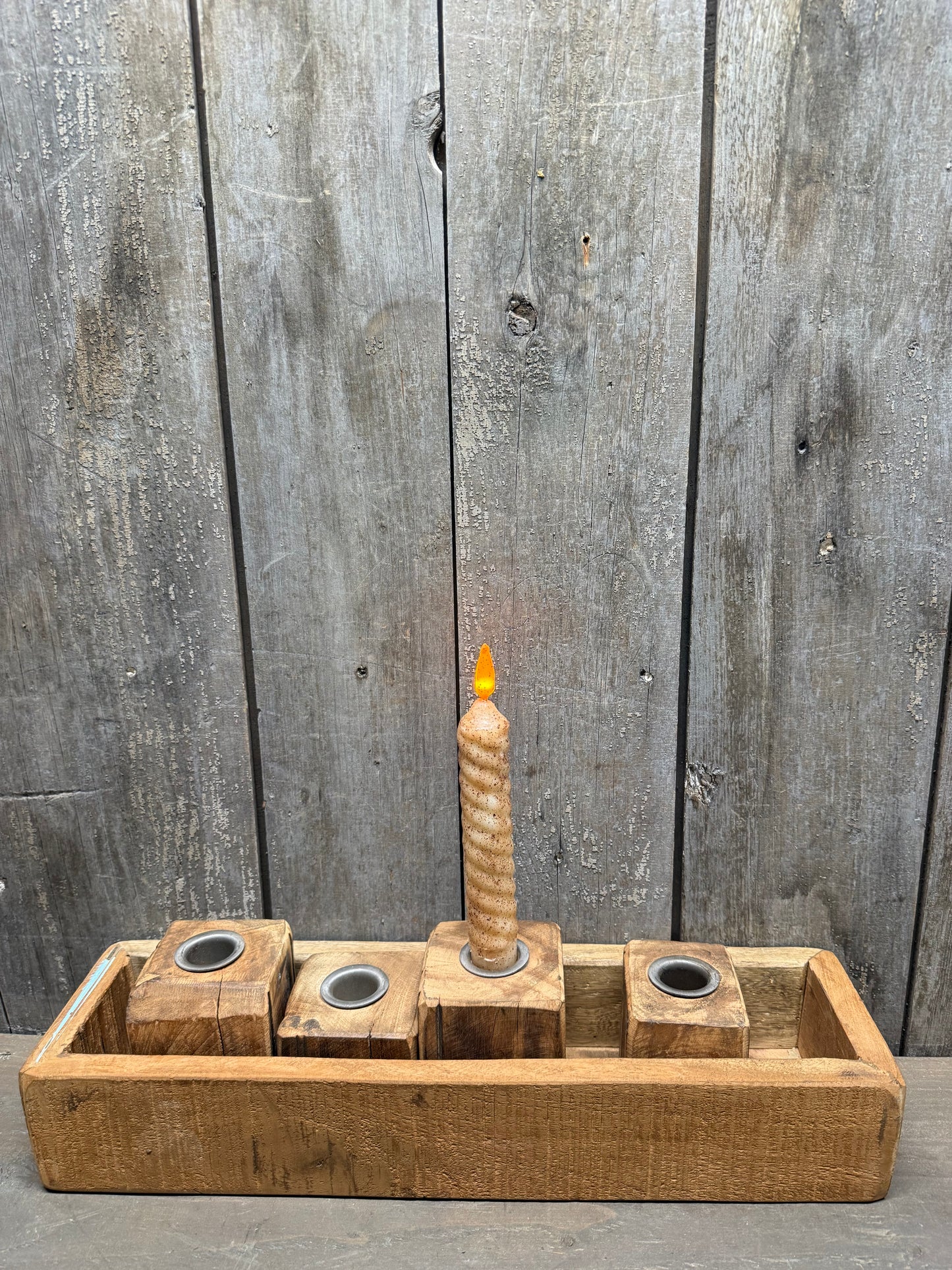 Candle Holder, 15"x 4.25", WOODEN TRAY