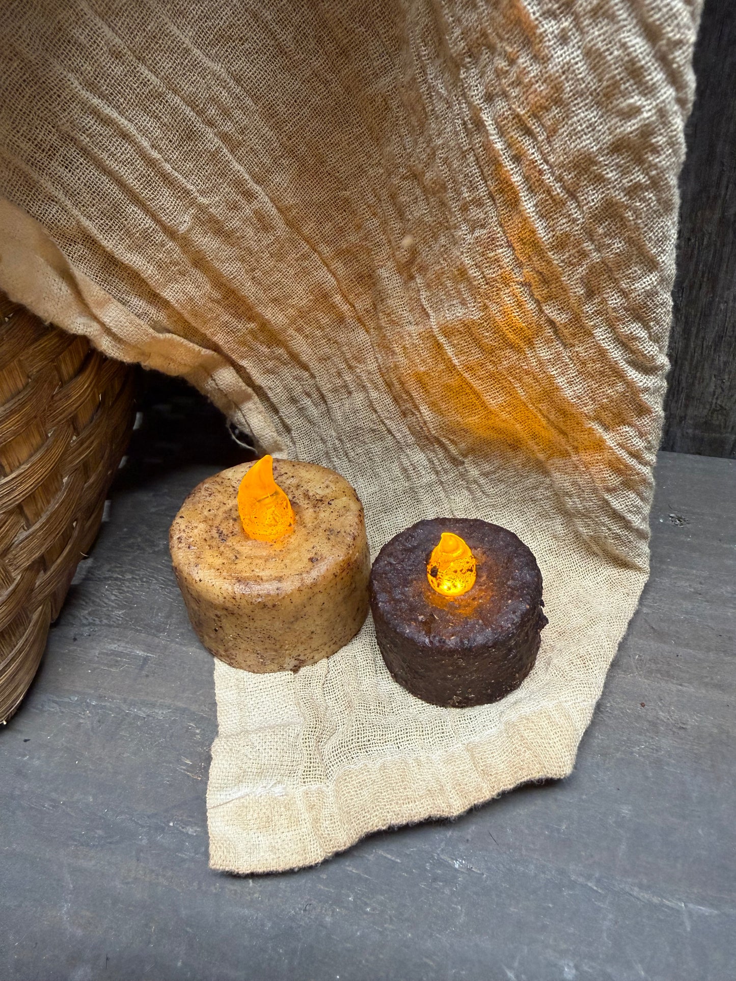 Tea Light, Switch, BURNT MUSTARD