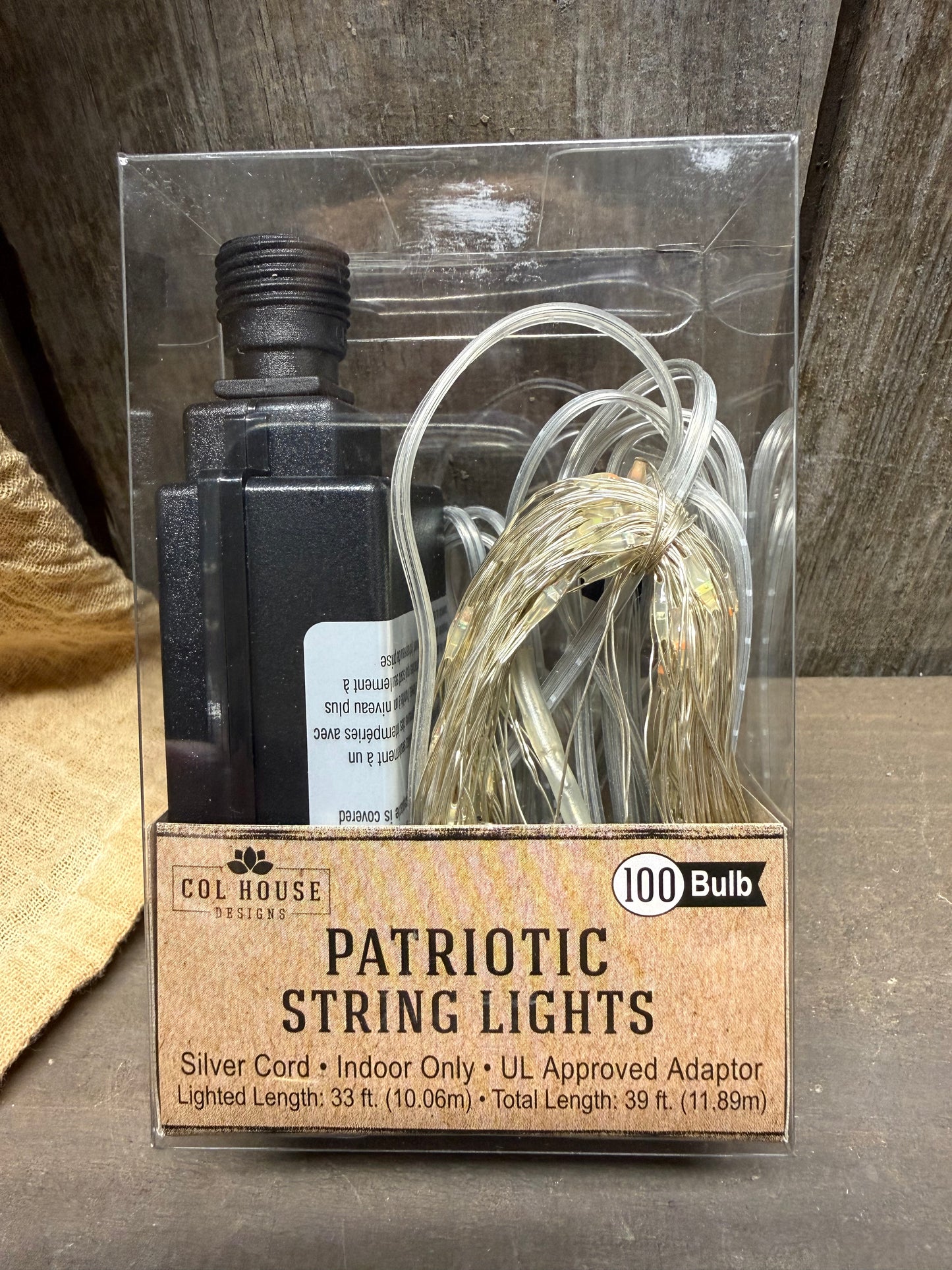 Wire Lights, 100 Bulb, TIMER, PATRIOTIC