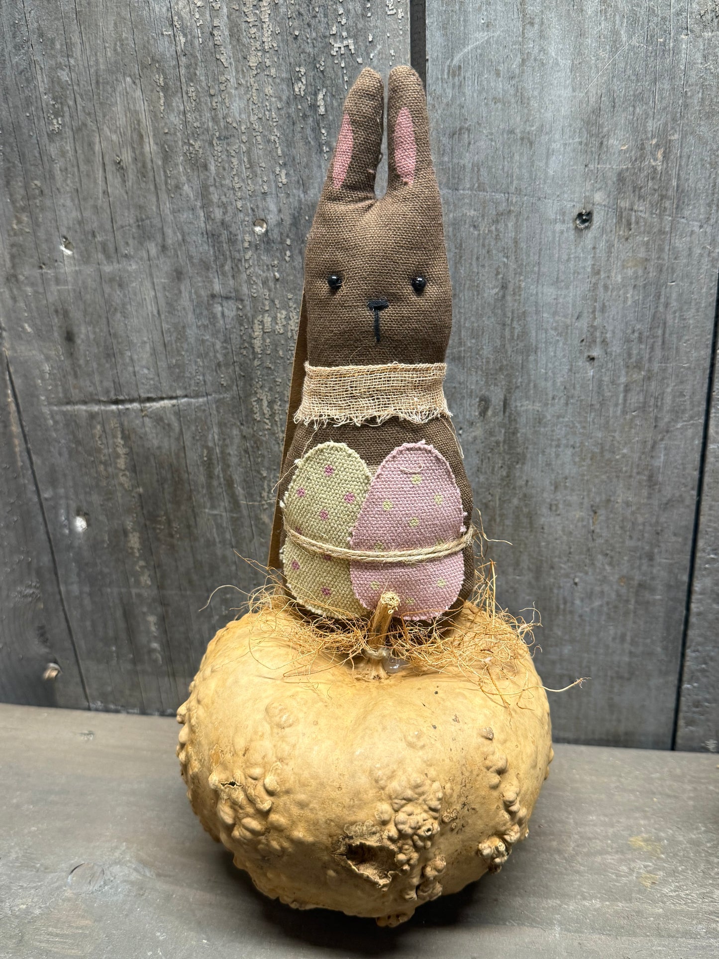 CLETUS, 9", Rabbit on Gourd