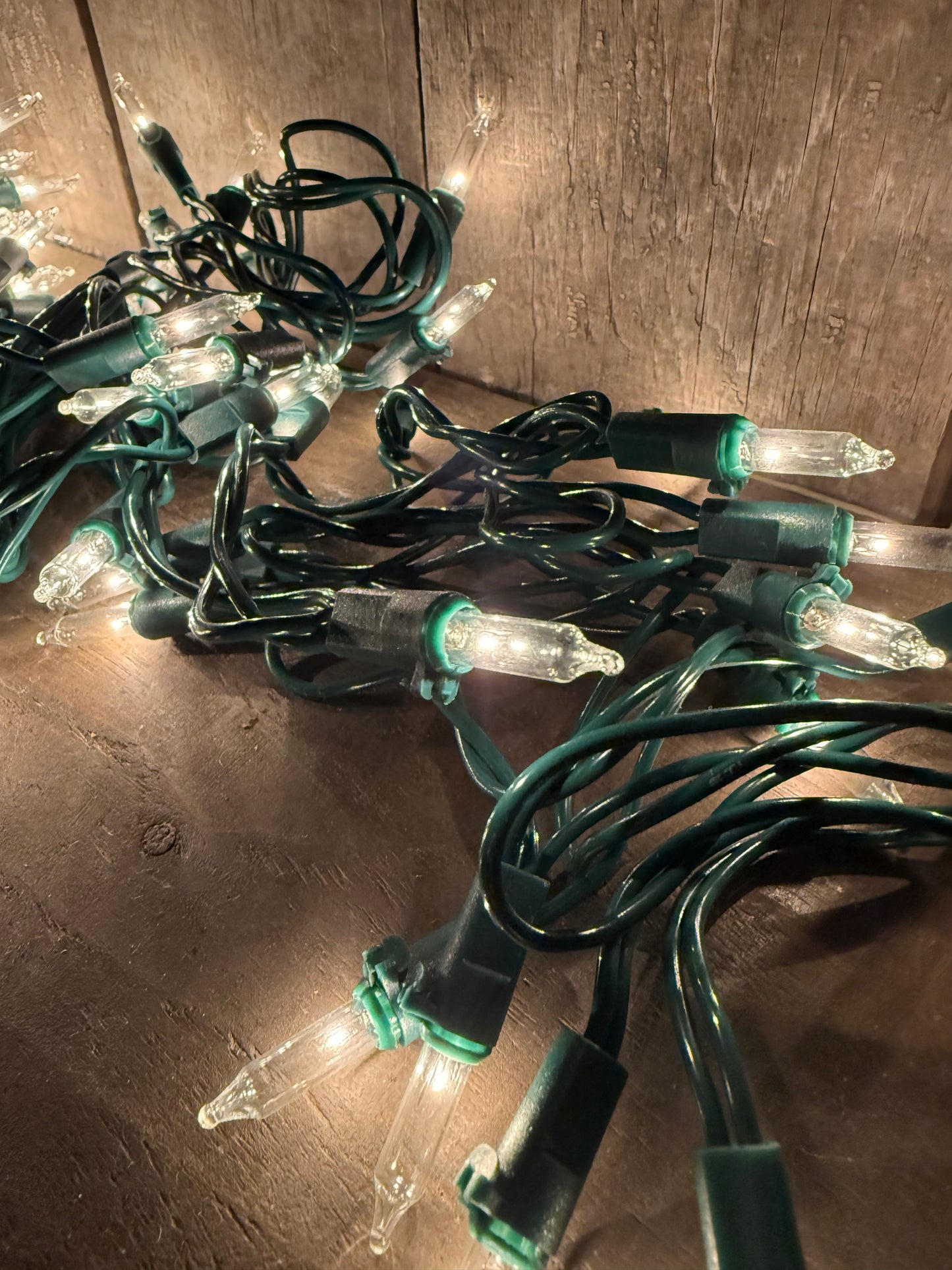 Mini Country Lights, Green Cord, 100 Count, WARM WHITE