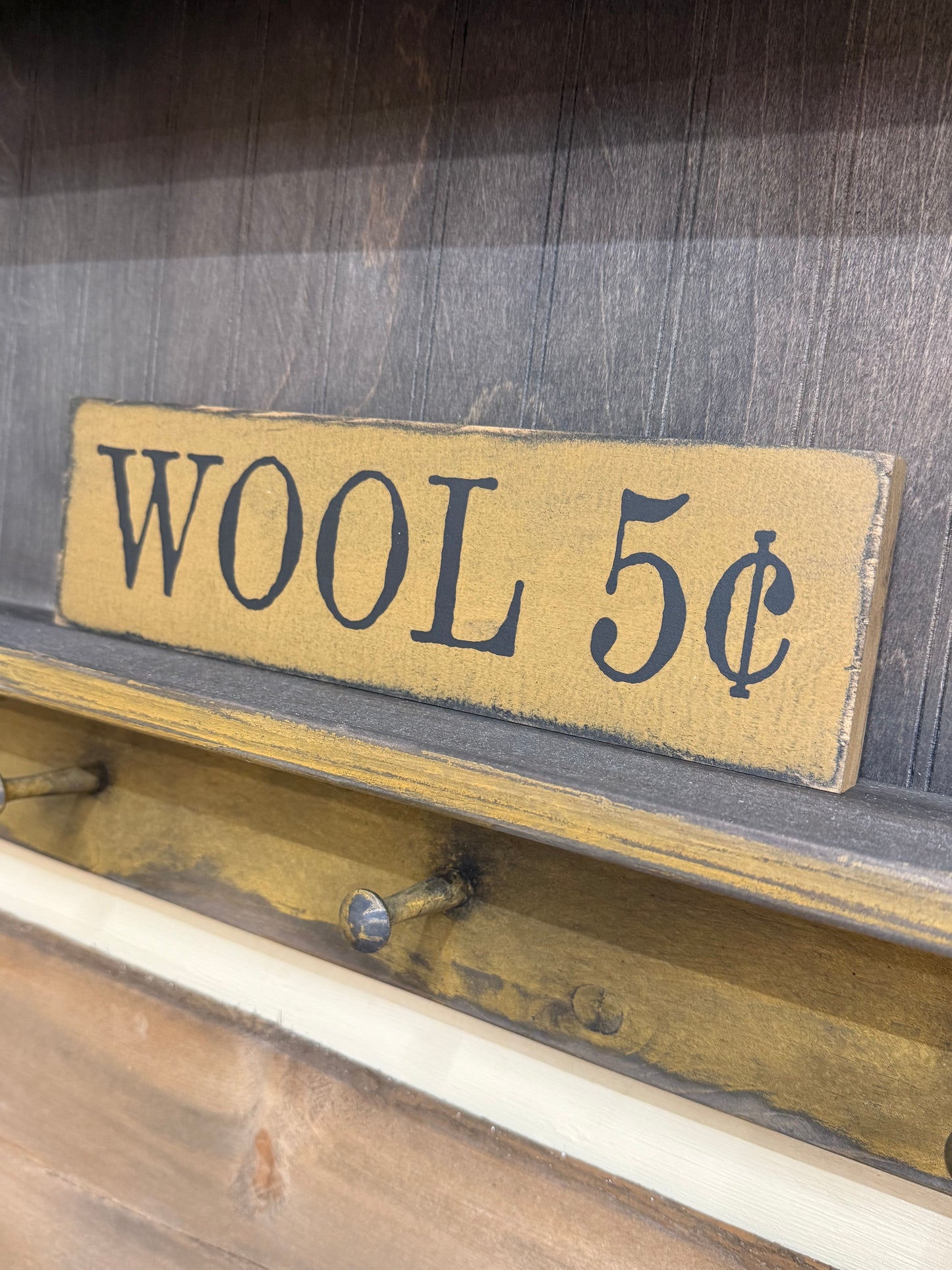 Sign, 4x12, WOOL 5 CENT