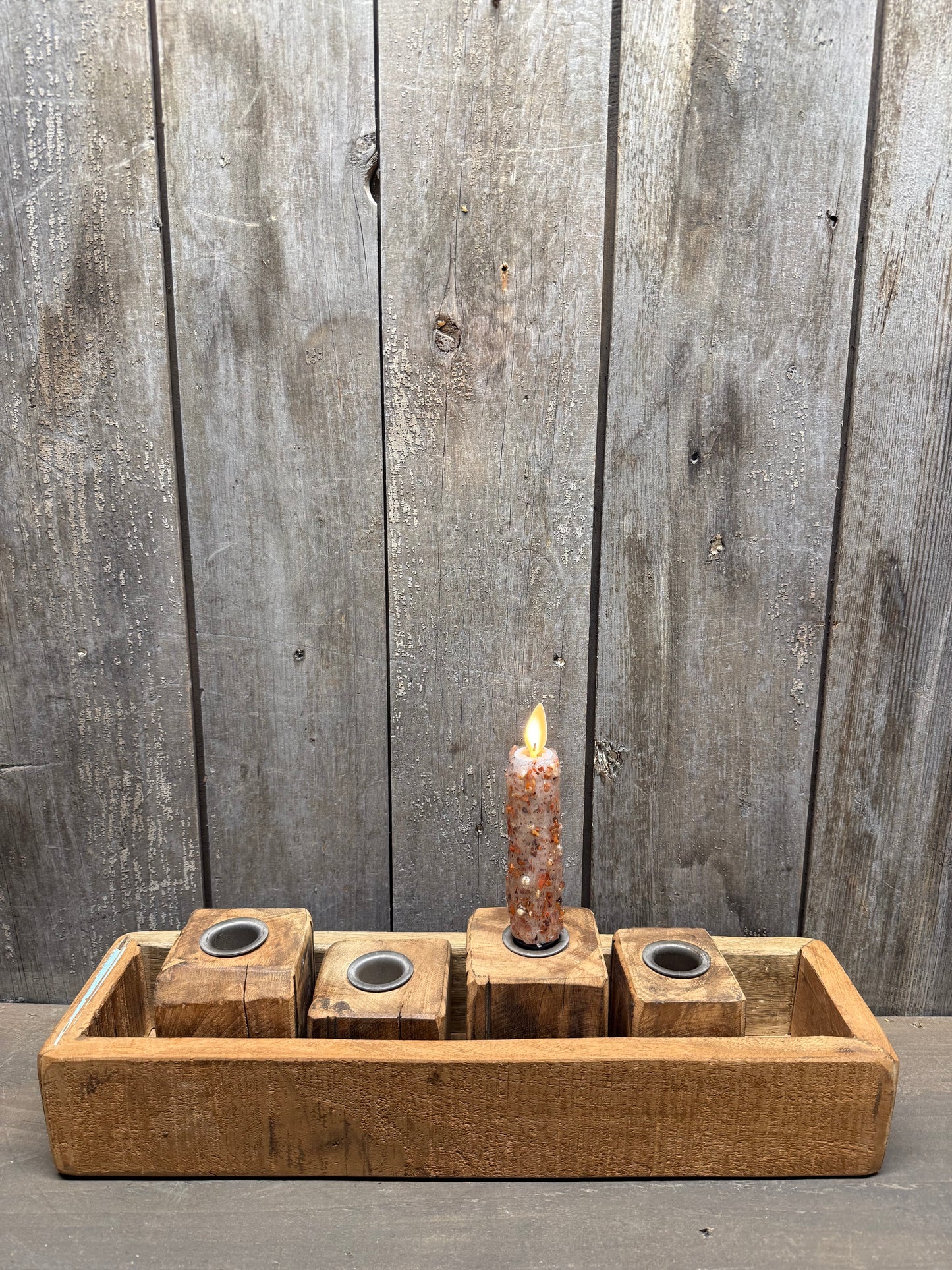Candle Holder, 15"x 4.25", WOODEN TRAY