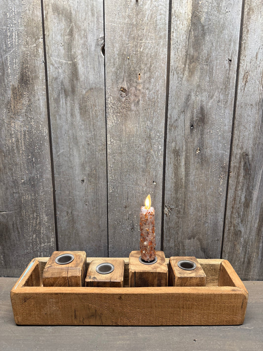 Candle Holder, 15"x 4.25", WOODEN TRAY