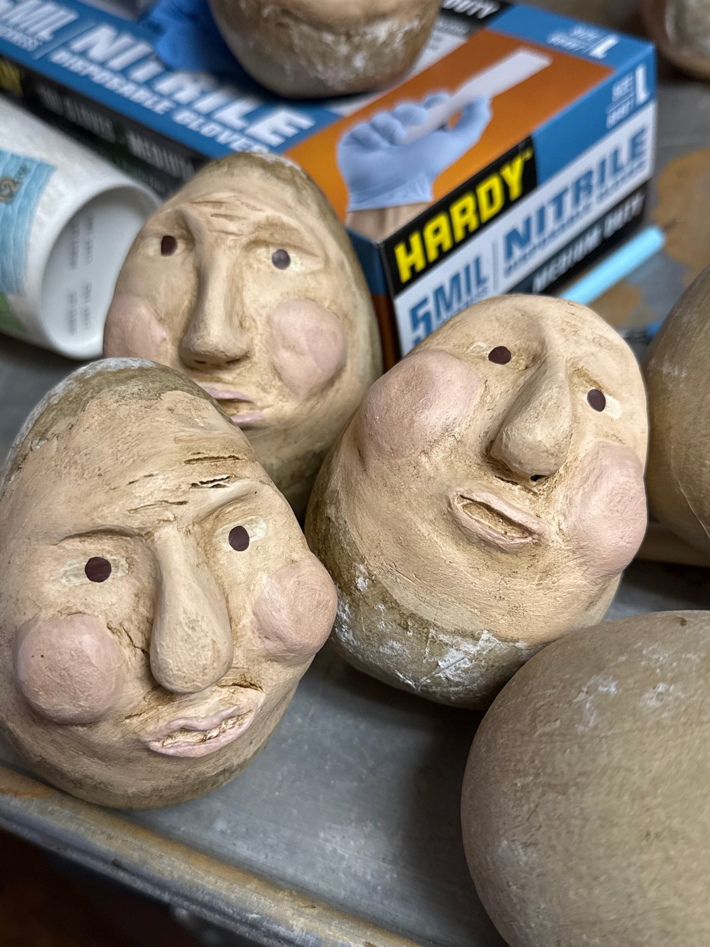 CLAY FACE SANTA, 21", Handcrafted, Assorted