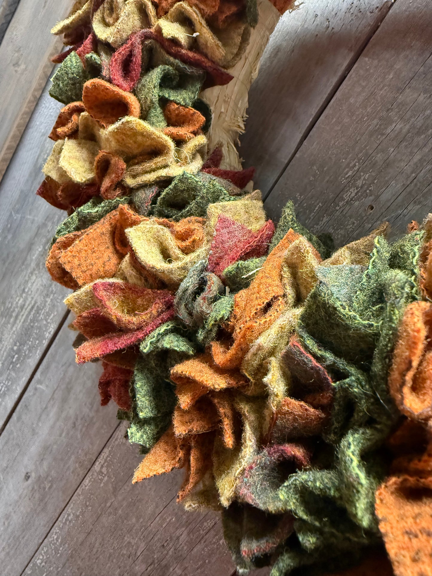 Wooly Wreath, 15”,  FALL SPLENDOR ASSORTED