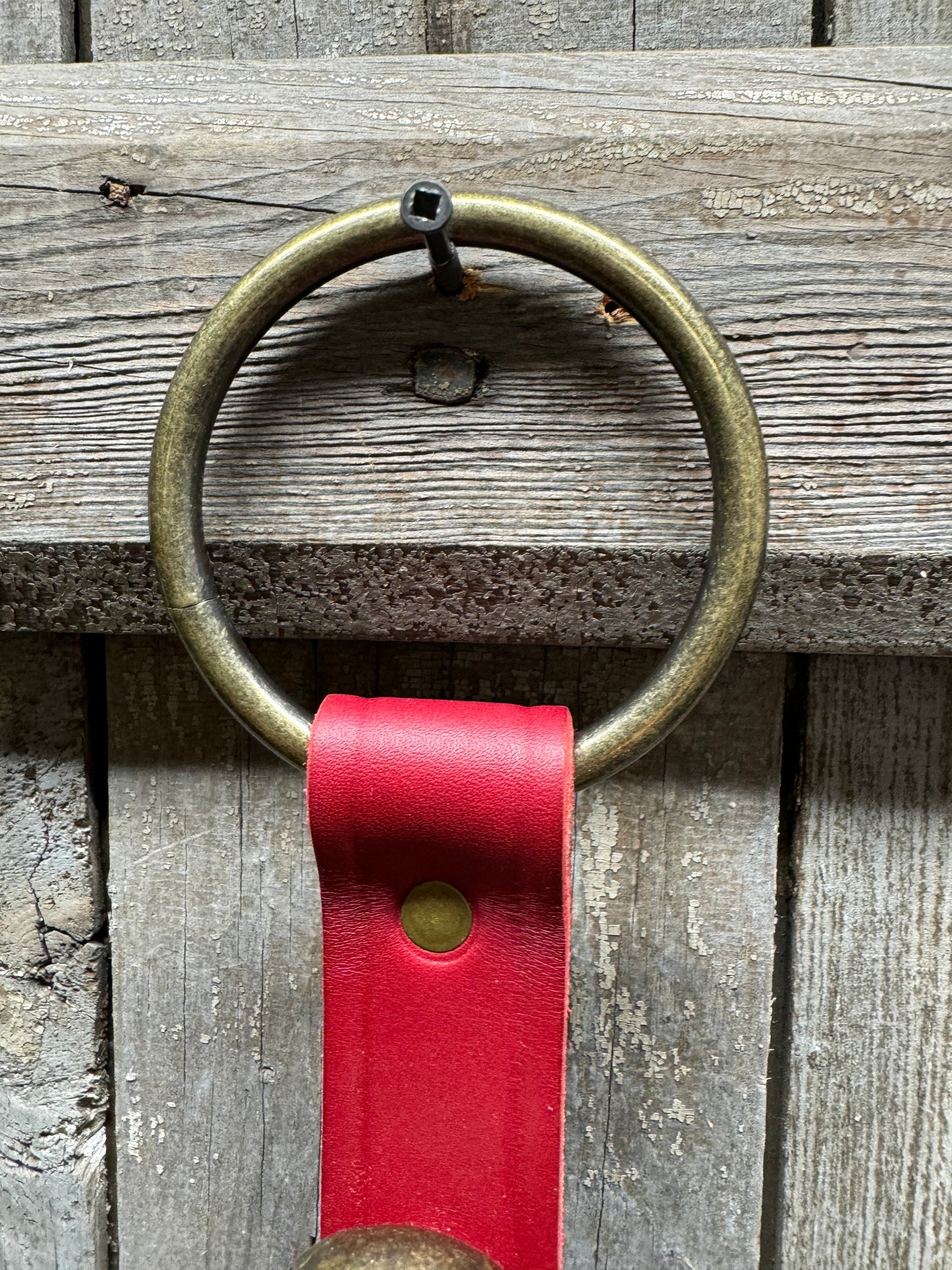 5 Bell Strap, BARN RED/ANTIQUE BRASS