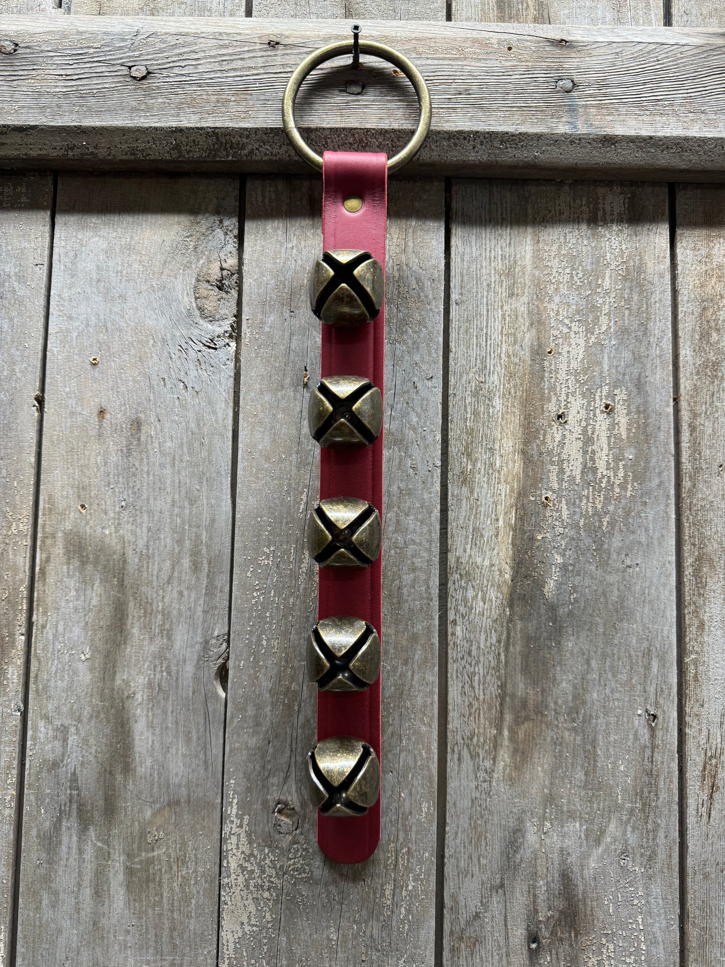 5 Bell Strap, BARN RED/ANTIQUE BRASS