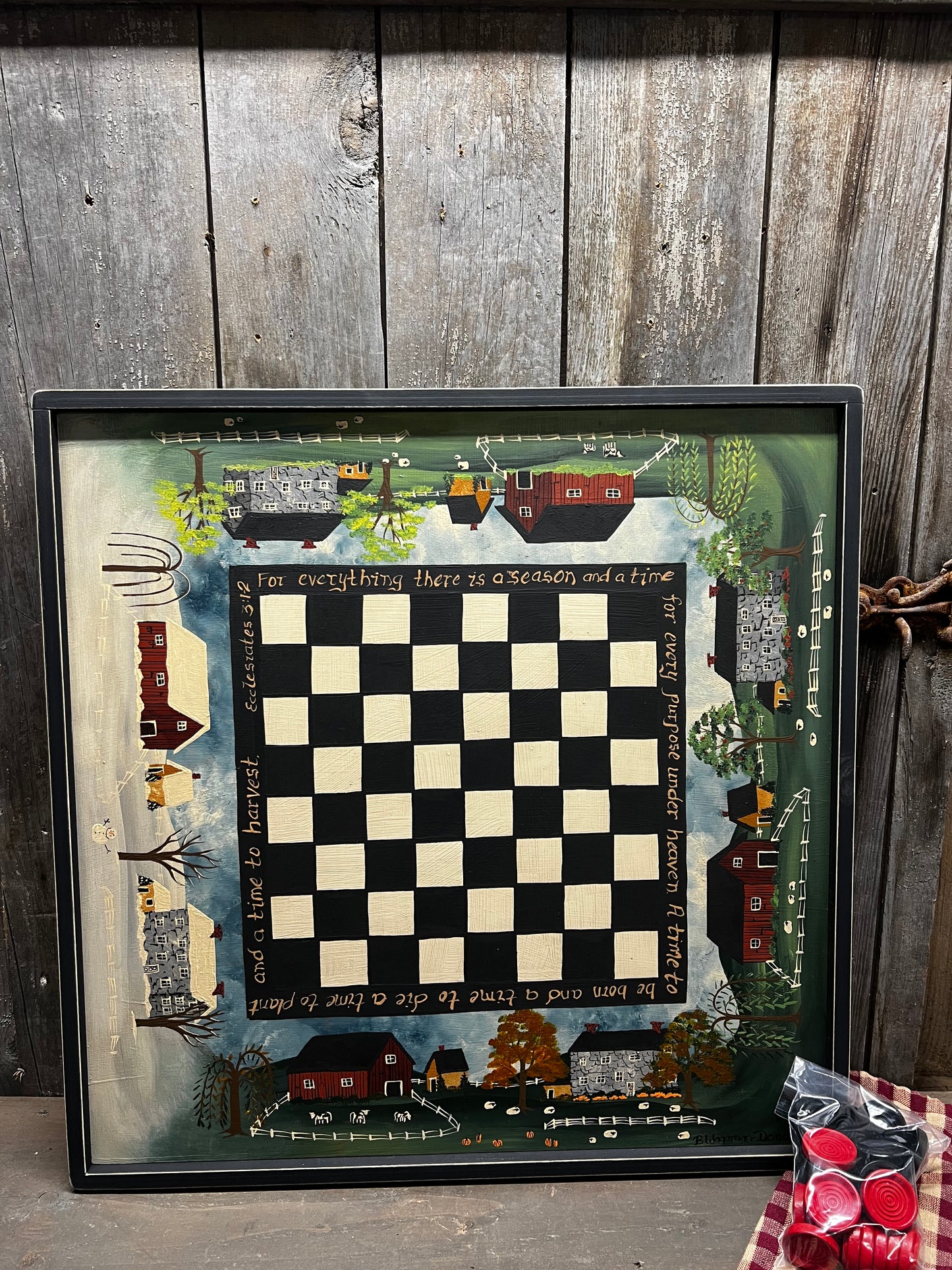 Game Board, 17.5", CHECKERS, FOUR SEASONS