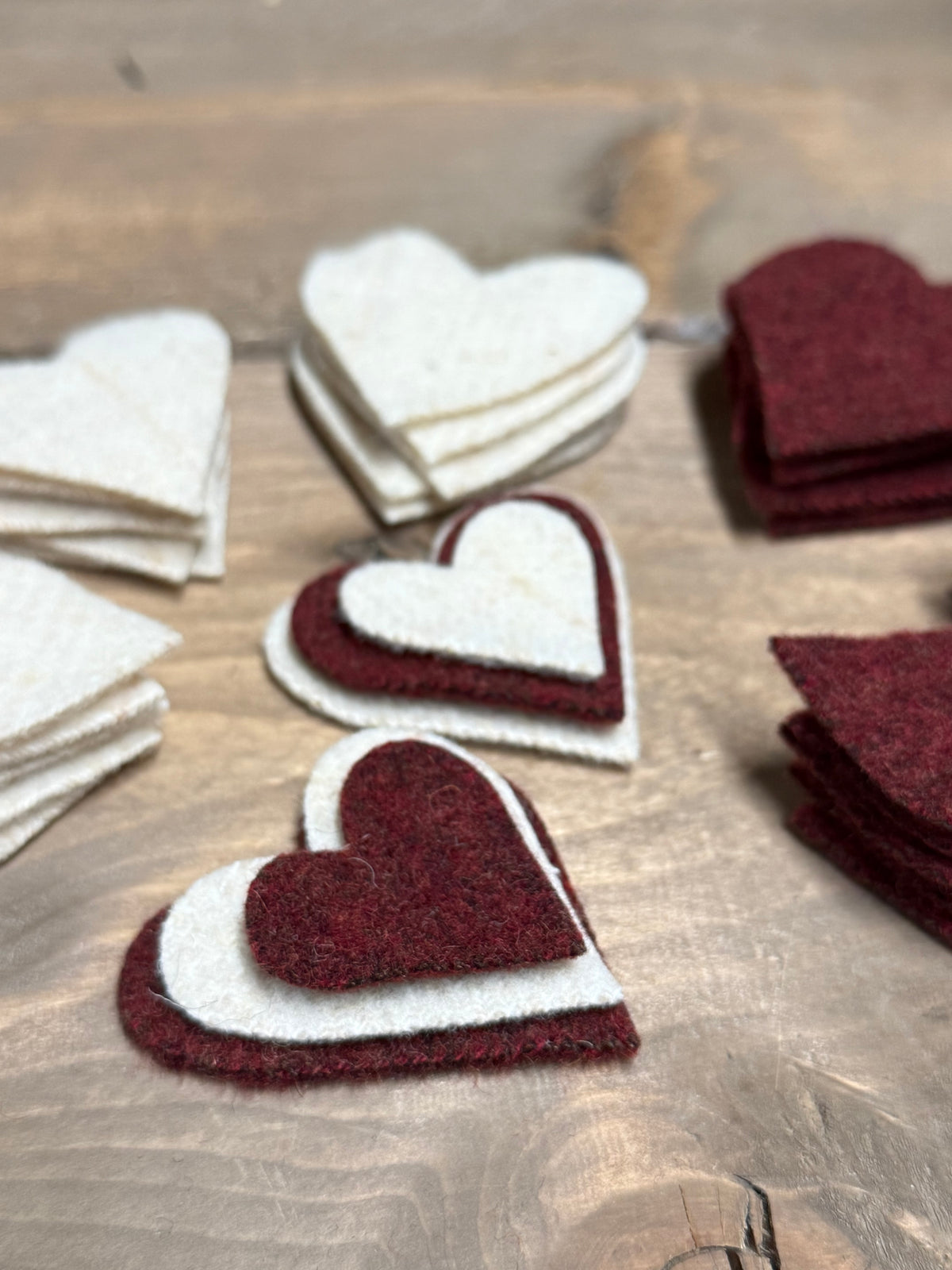 WOOL HEARTS, Assorted Colors