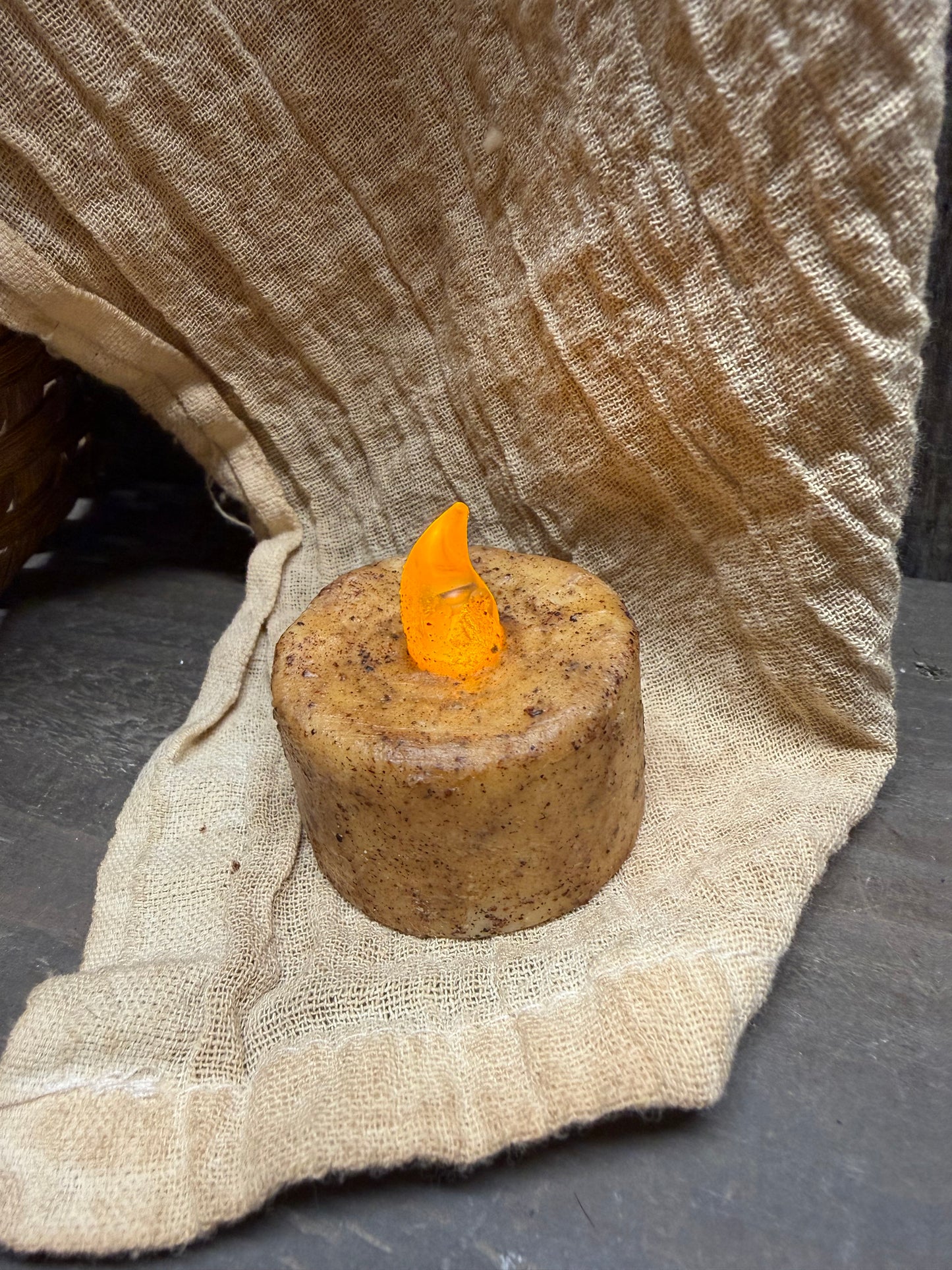 Tea Light, 1.75", TIMER, BURNT IVORY
