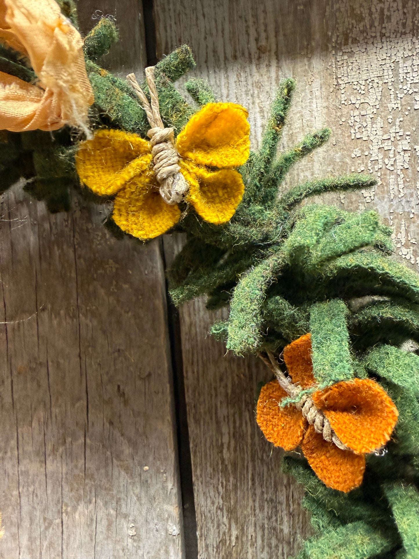 Wool Wreath, 10", BUTTERFLIES