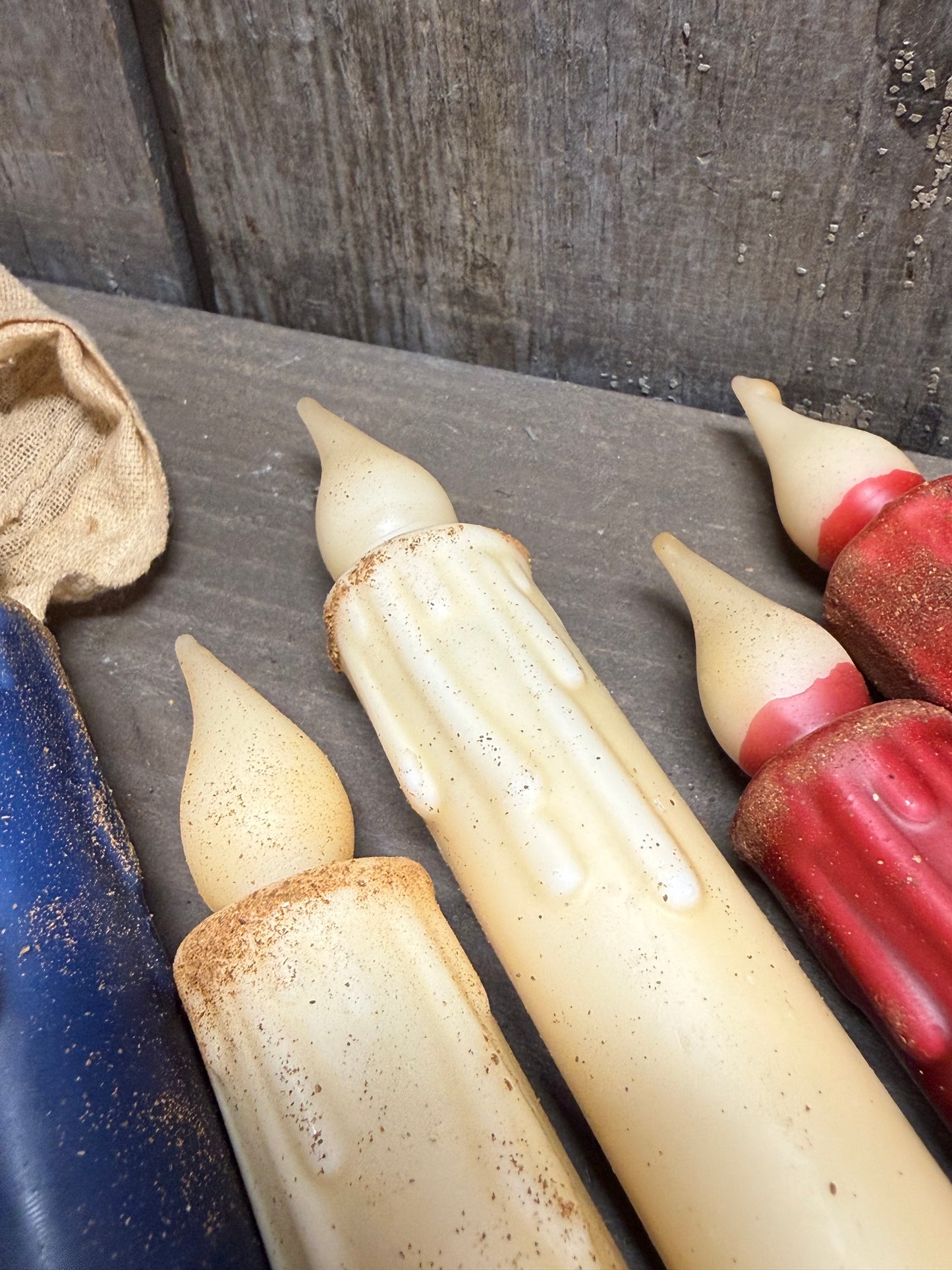 Taper Candle, Wax Dipped, TIMER, PATRIOTIC
