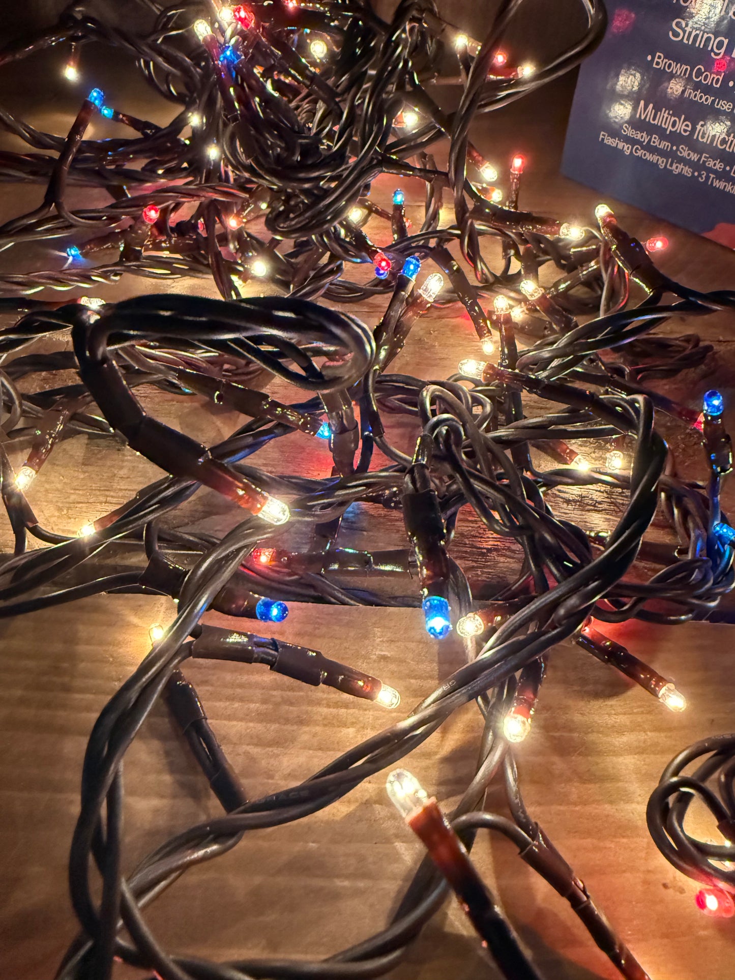 Teeny Bulbs, Brown Cord, 140 Count, AMERICANA TWINKLE
