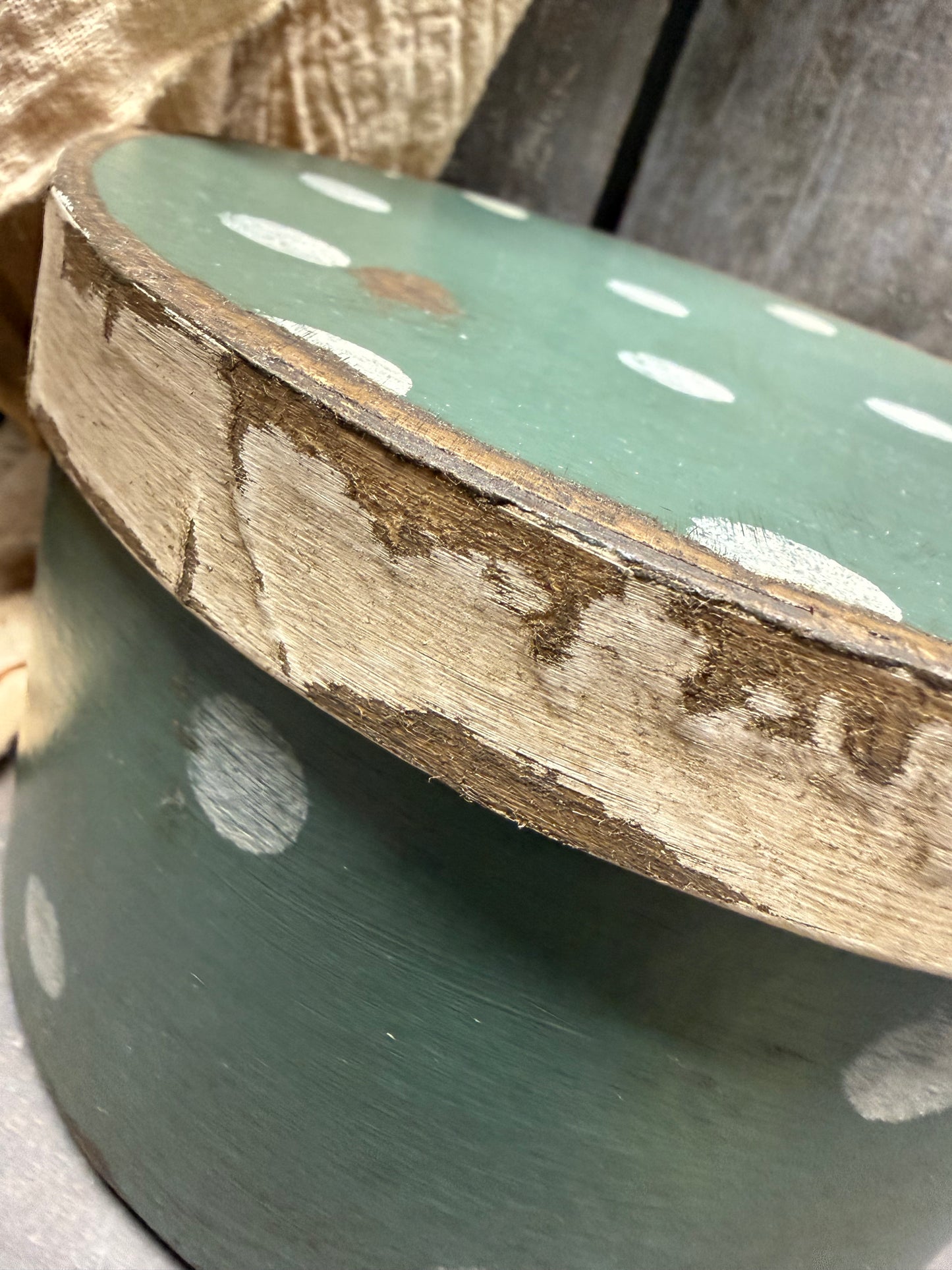 Paper Mache Box, 6.5", POLKA DOTS