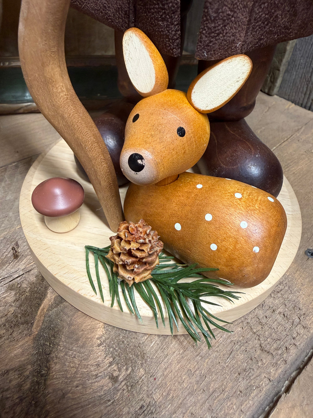 WOODSMAN/FAWN, NATURAL 15.5” Nutcracker