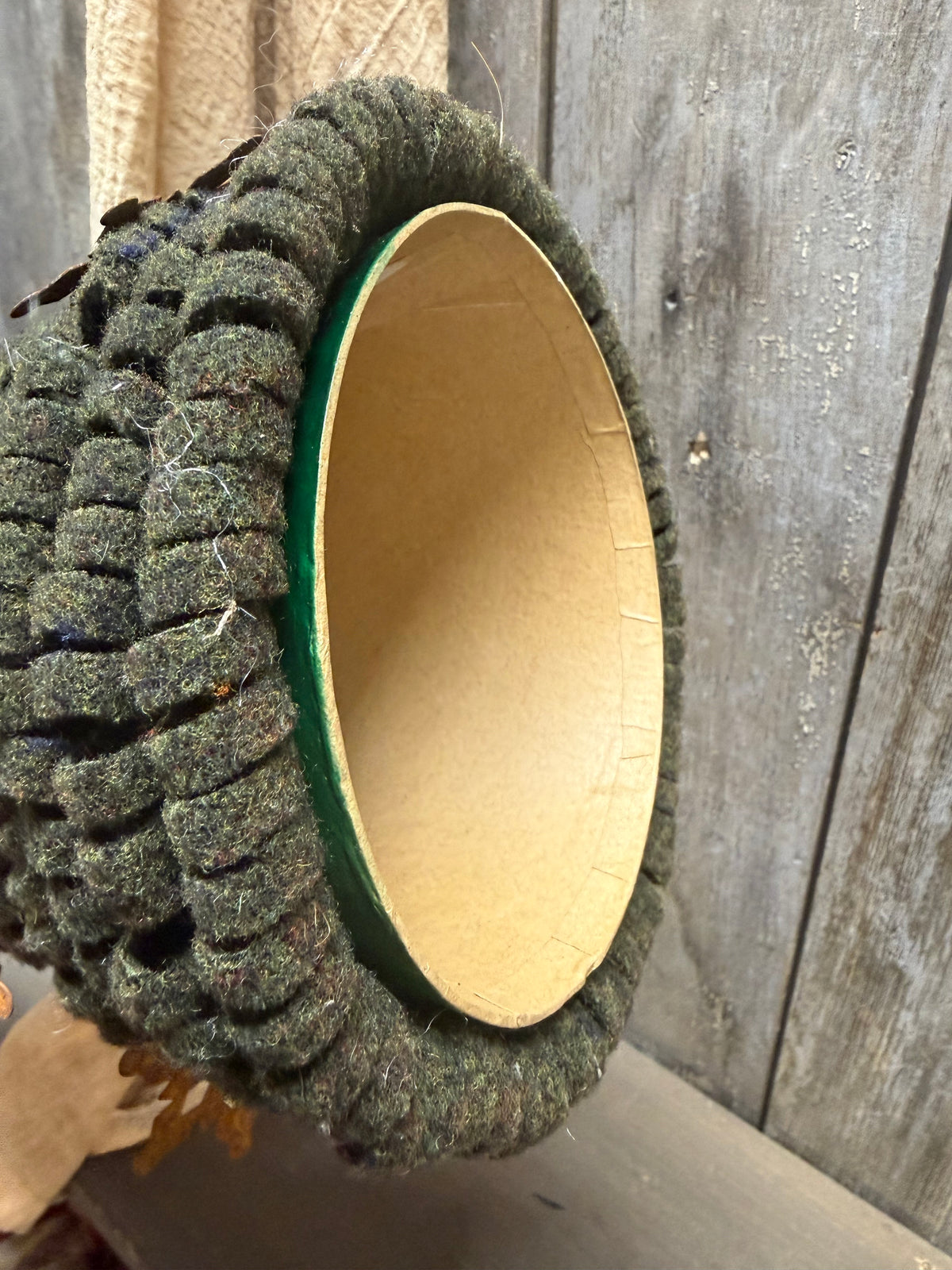 WOOL CONE TREE, 17" Snowflakes & Star